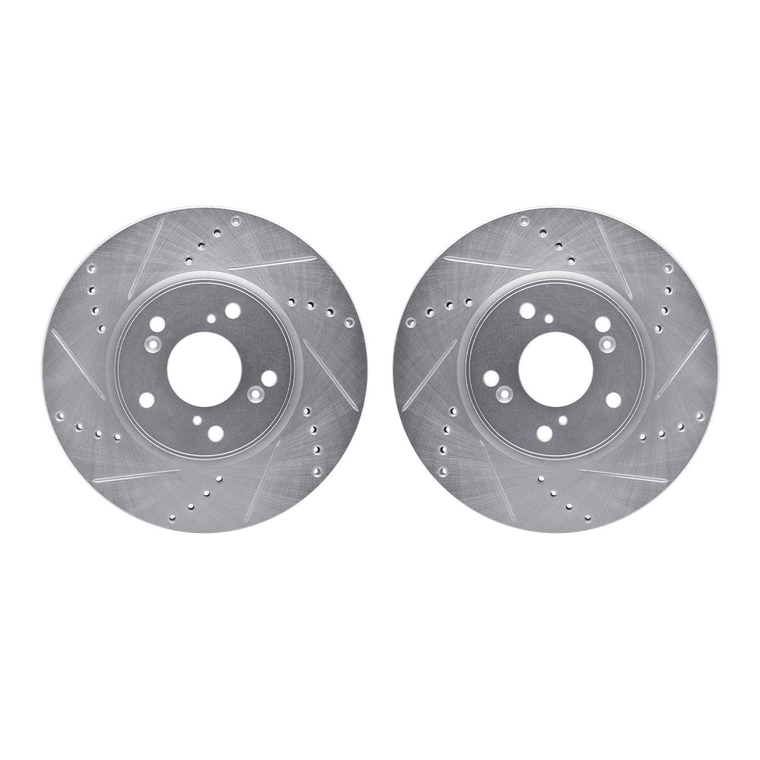 R1 Concepts 13-22 Honda Accord Front Drilled & Slotted Silver Brake Rotor Set