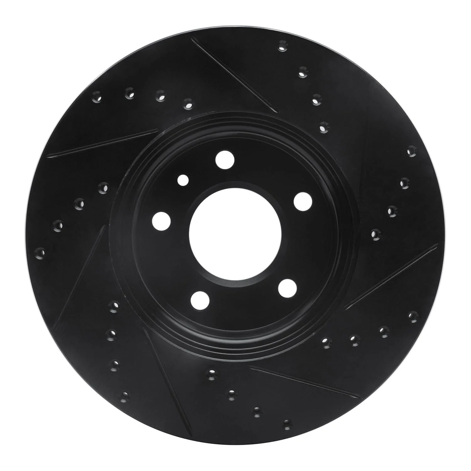 R1 Concepts 13-25 Cadillac ATS Front Left Drilled & Slotted Black Brake Rotor - Image 2
