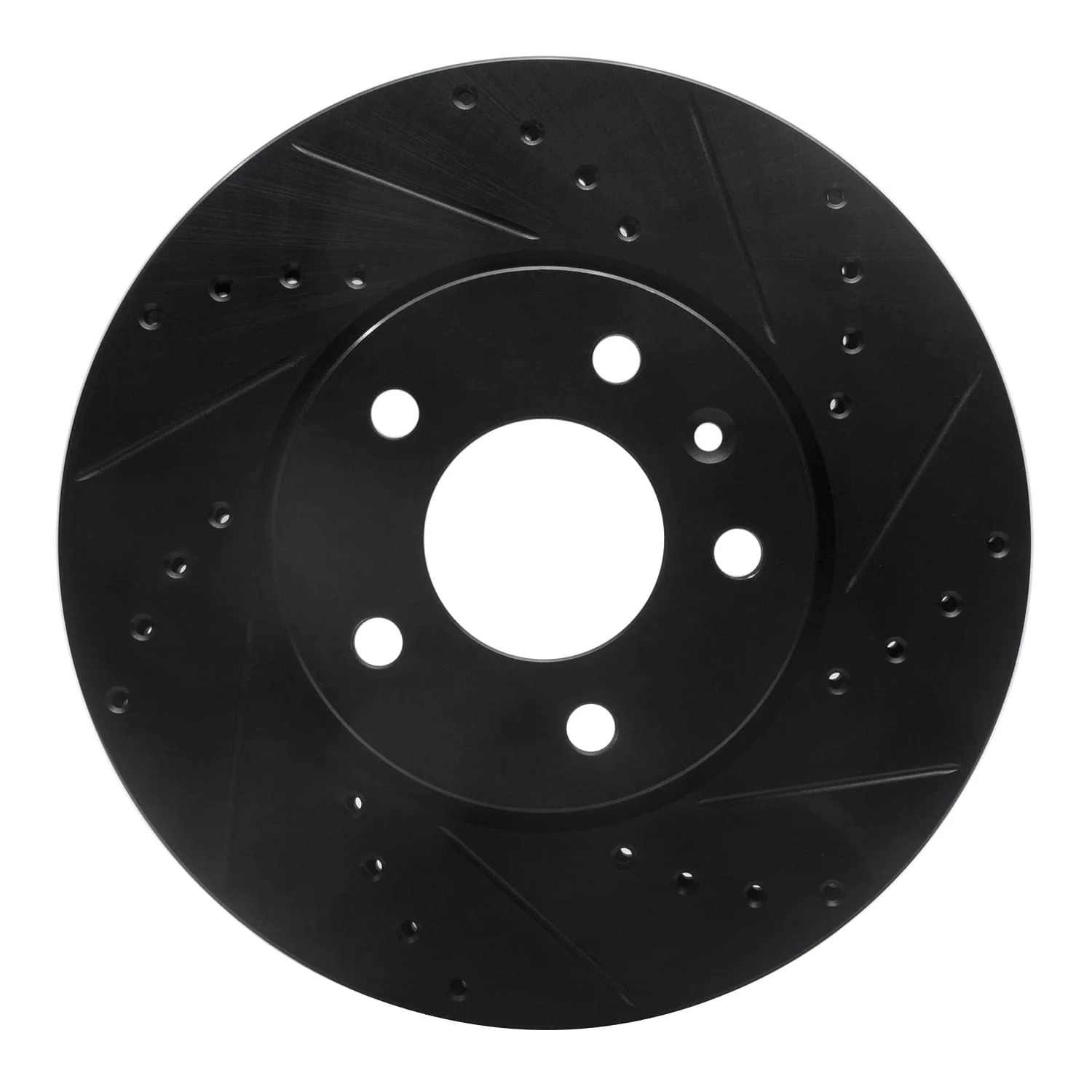 R1 Concepts 13-25 Cadillac CT4 Front Right Drilled & Slotted Black Brake Rotor