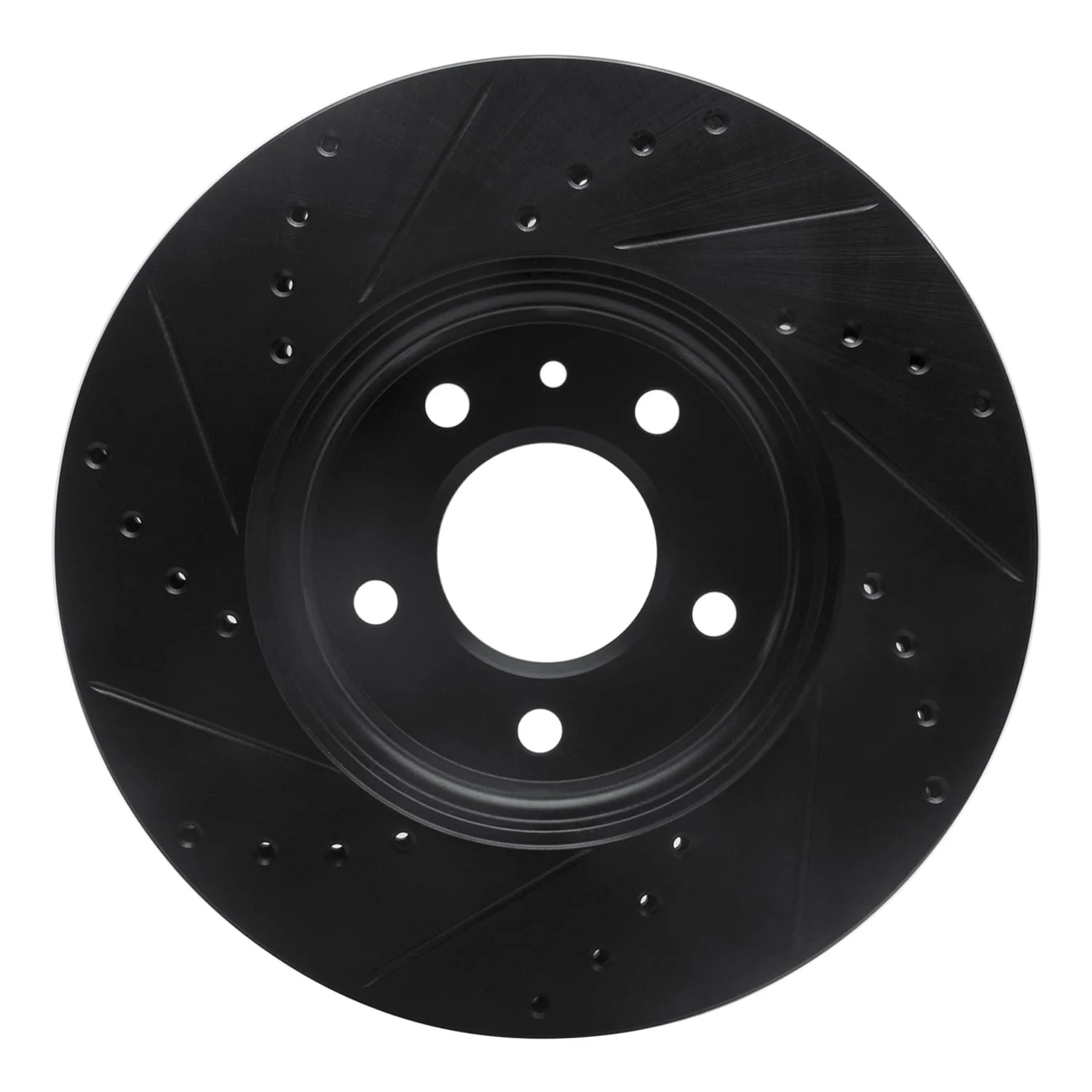 R1 Concepts 13-25 Cadillac CT4 Front Right Drilled & Slotted Black Brake Rotor - Image 2
