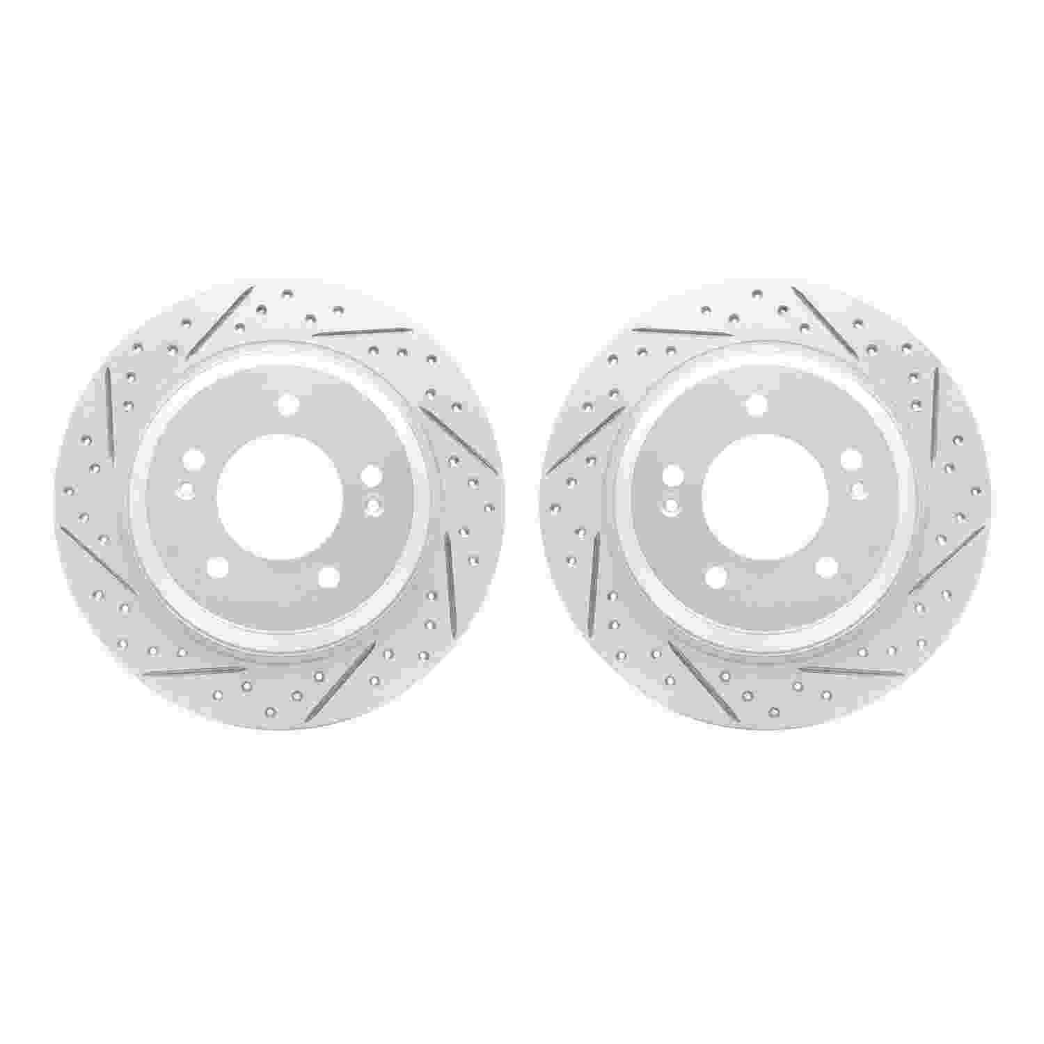 R1 Concepts 13-25 Hyundai Ioniq Rear Drilled & Slotted Carbon Coated Brake Rotor Set