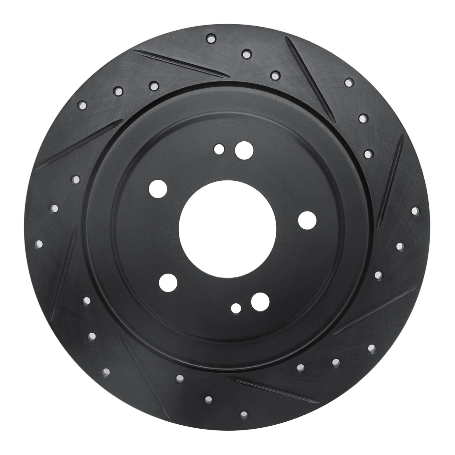 R1 Concepts 13-25 Mitsubishi Eclipse Cross Rear Right Drilled & Slotted Black Brake Rotor