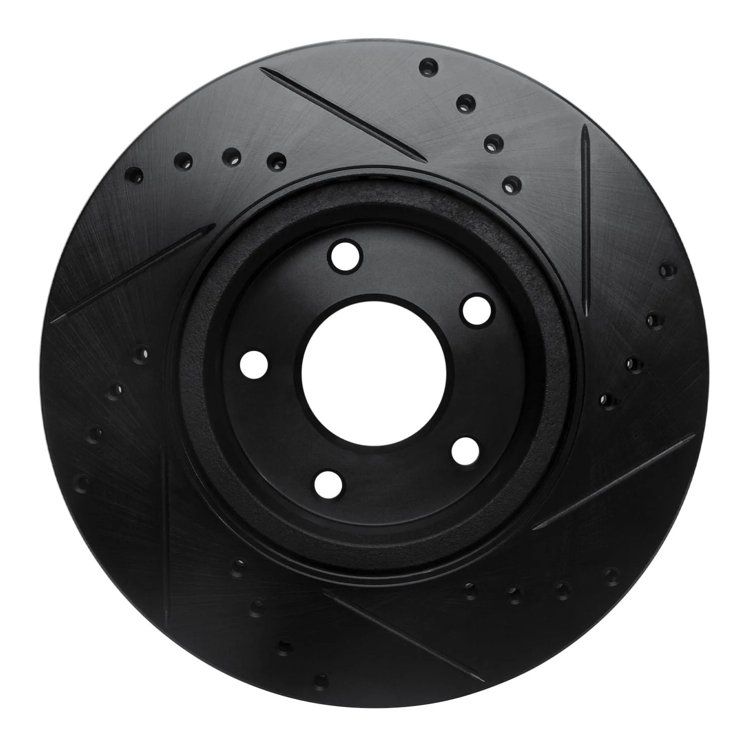 R1 Concepts 13-25 Nissan Altima Front Left Drilled & Slotted Black Brake Rotor - Image 2
