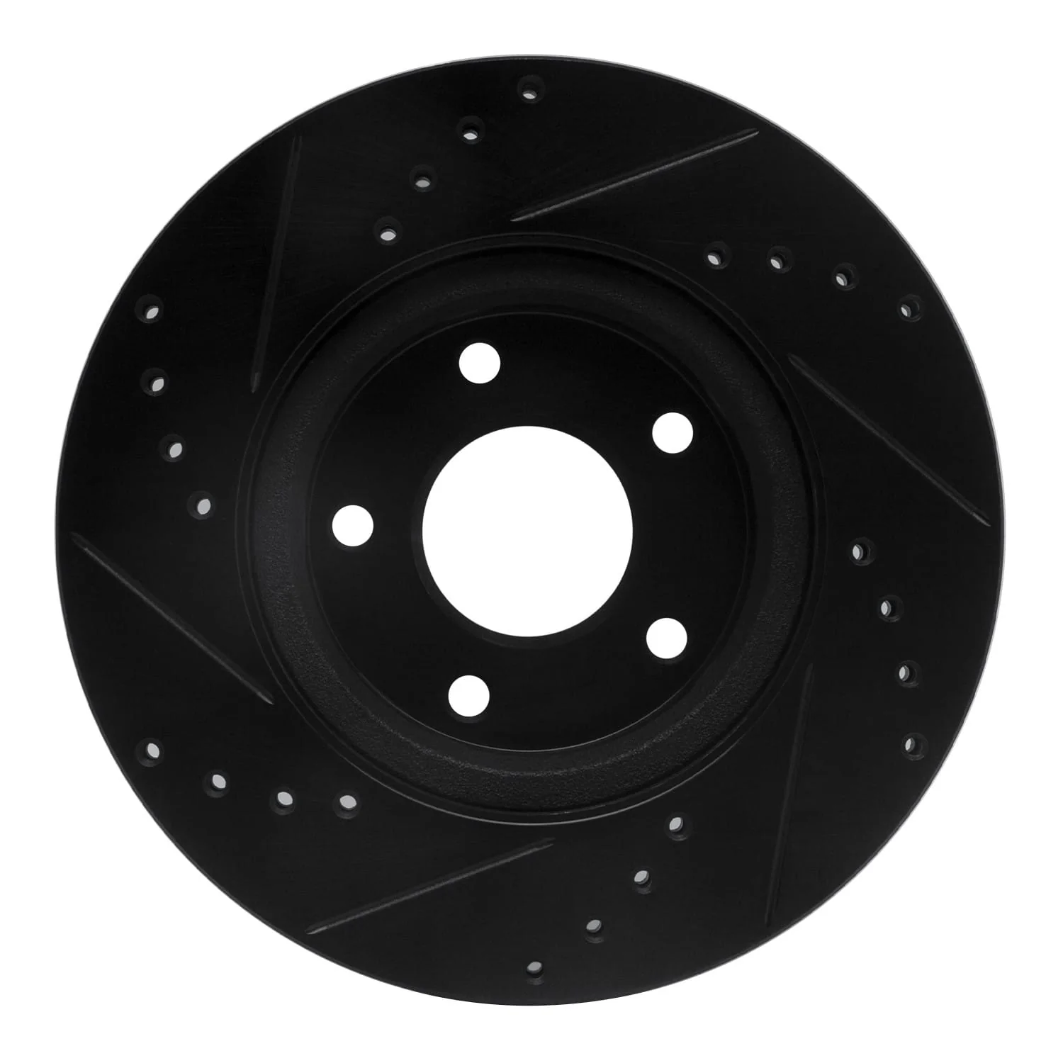 R1 Concepts 13-25 Nissan Altima Front Right Drilled & Slotted Black Brake Rotor - Image 2