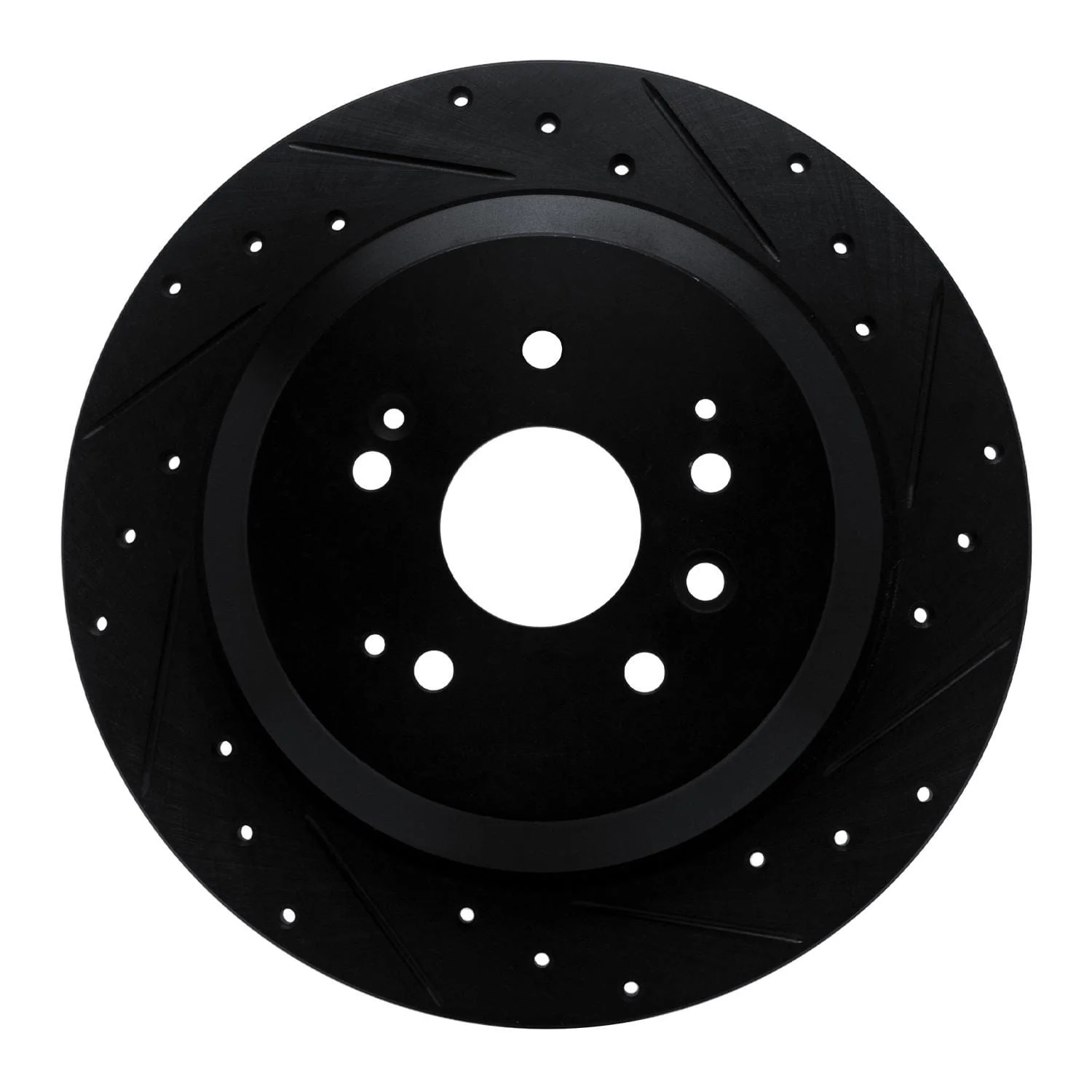 R1 Concepts 14-16 Acura MDX Rear Right Drilled & Slotted Black Brake Rotor