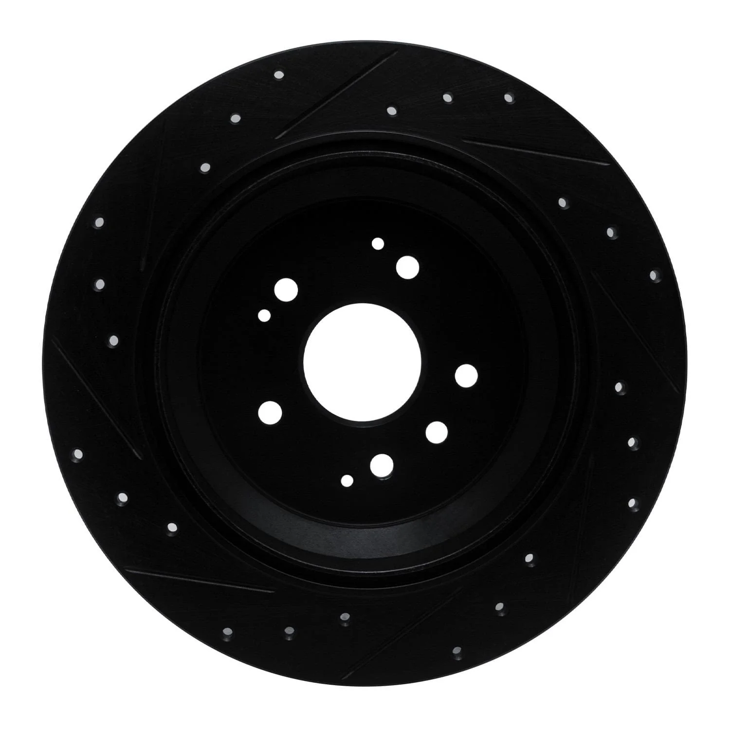R1 Concepts 14-16 Acura MDX Rear Right Drilled & Slotted Black Brake Rotor - Image 2