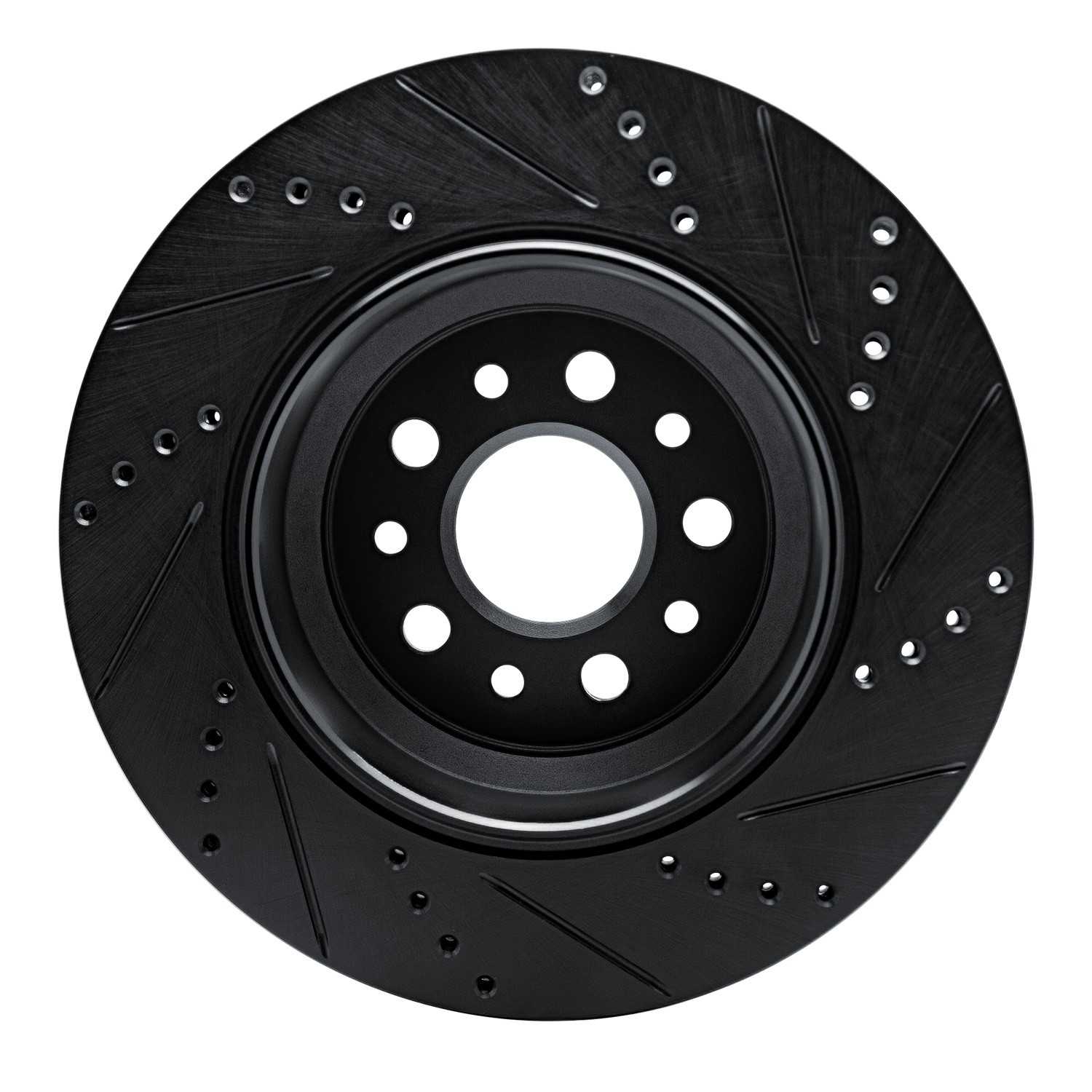 R1 Concepts 14-16 Maserati Ghibli Rear Left Drilled & Slotted Black Brake Rotor - Image 2