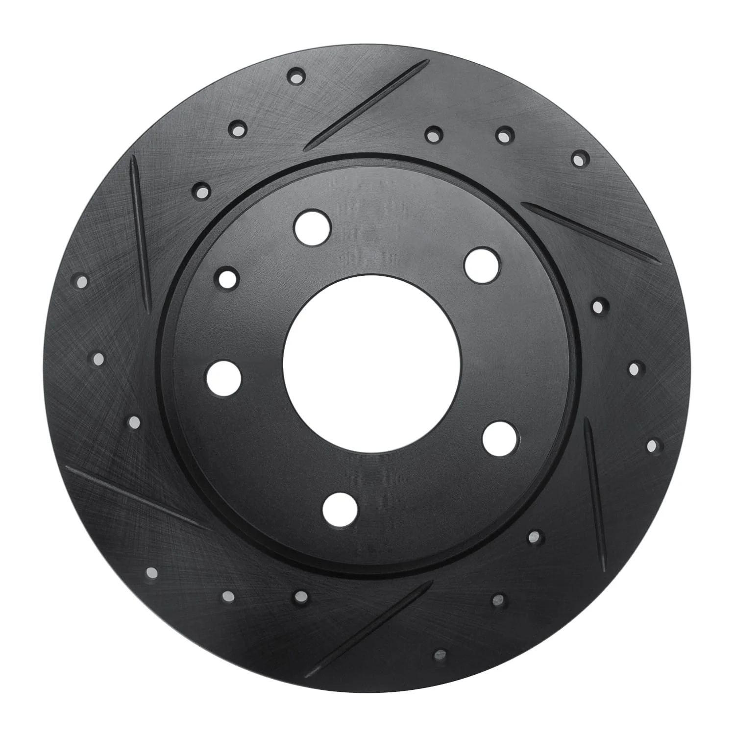 R1 Concepts 14-16 Mazda 3 Sport Rear Left Drilled & Slotted Black Brake Rotor