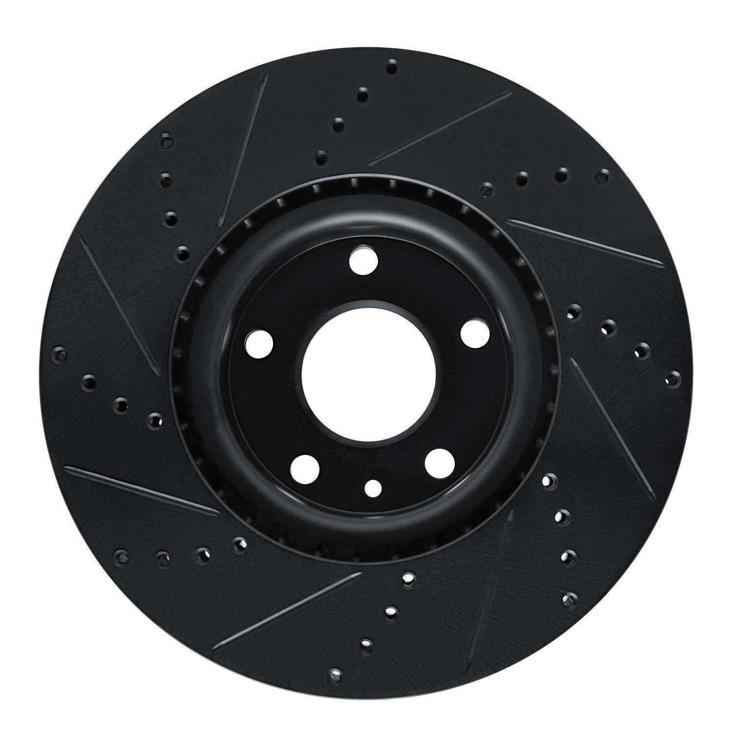 R1 Concepts 14-19 Chevrolet Corvette Front Right Drilled & Slotted Black Brake Rotor - Image 2