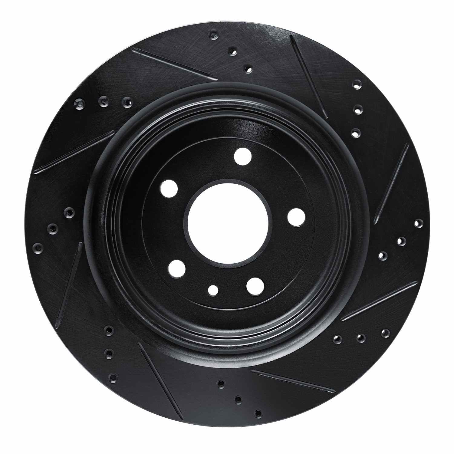 R1 Concepts 14-19 Chevrolet Corvette Rear Left Drilled & Slotted Black Brake Rotor - Image 2