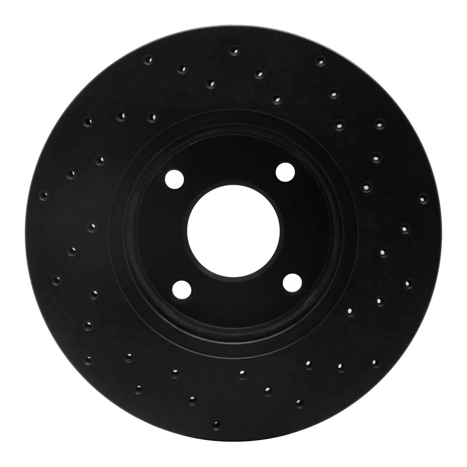 R1 Concepts 14-19 Ford Fiesta Front Left Drilled Black Brake Rotor - Image 2