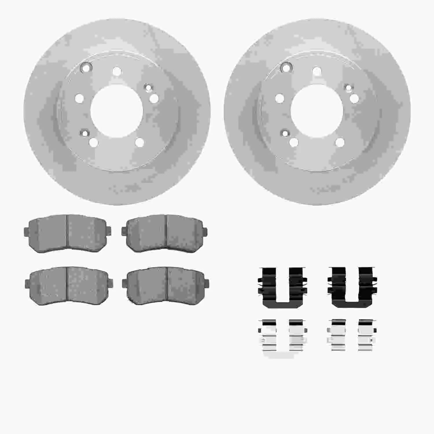 R1 Concepts 14-19 Hyundai Sonata Rear Brake Rotor Set w/Optimum OE Pads and Hardware