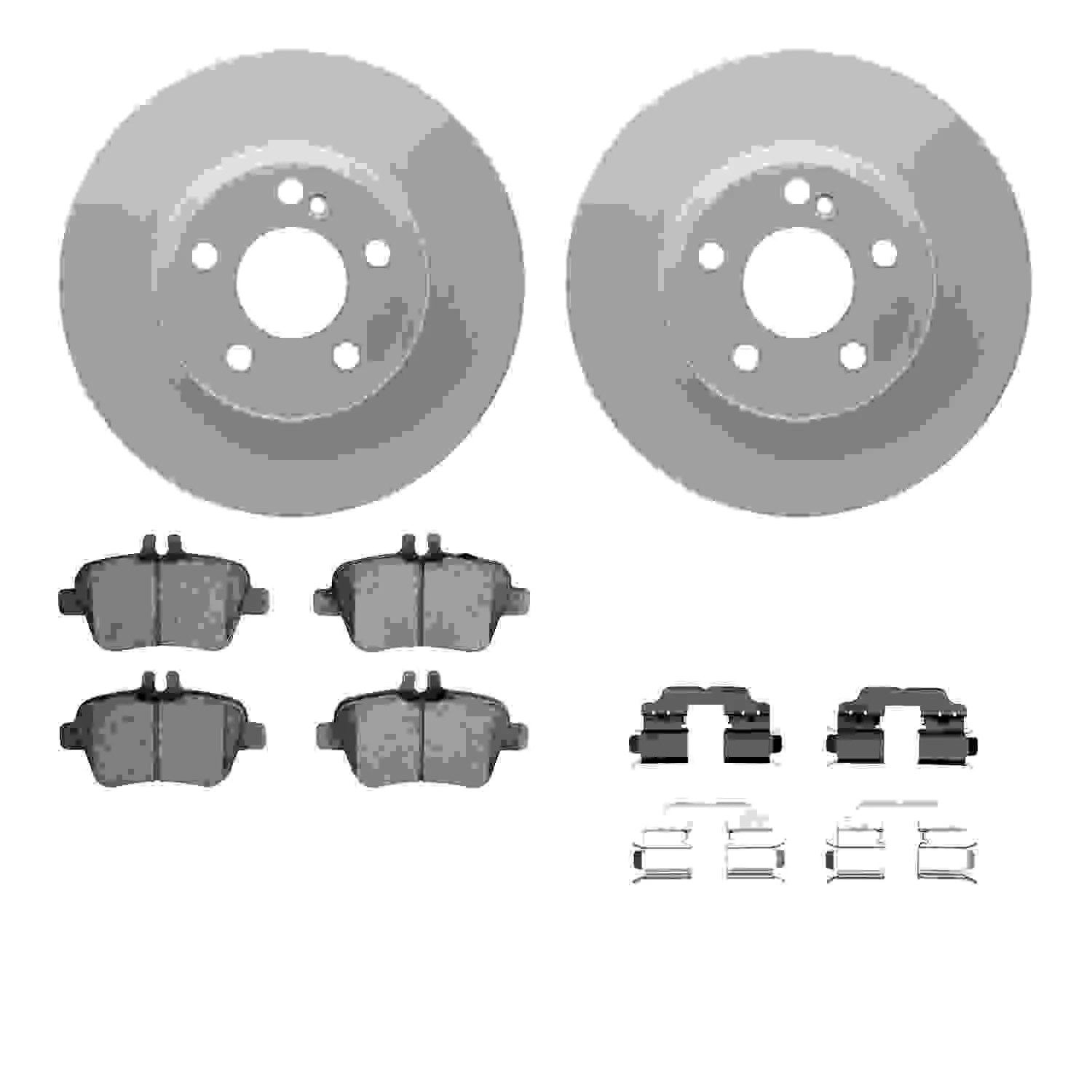 R1 Concepts 14-19 Mercedes-Benz CLA250 Rear Carbon Coated Brake Rotor Set w/Optimum OE Pads and Hardware