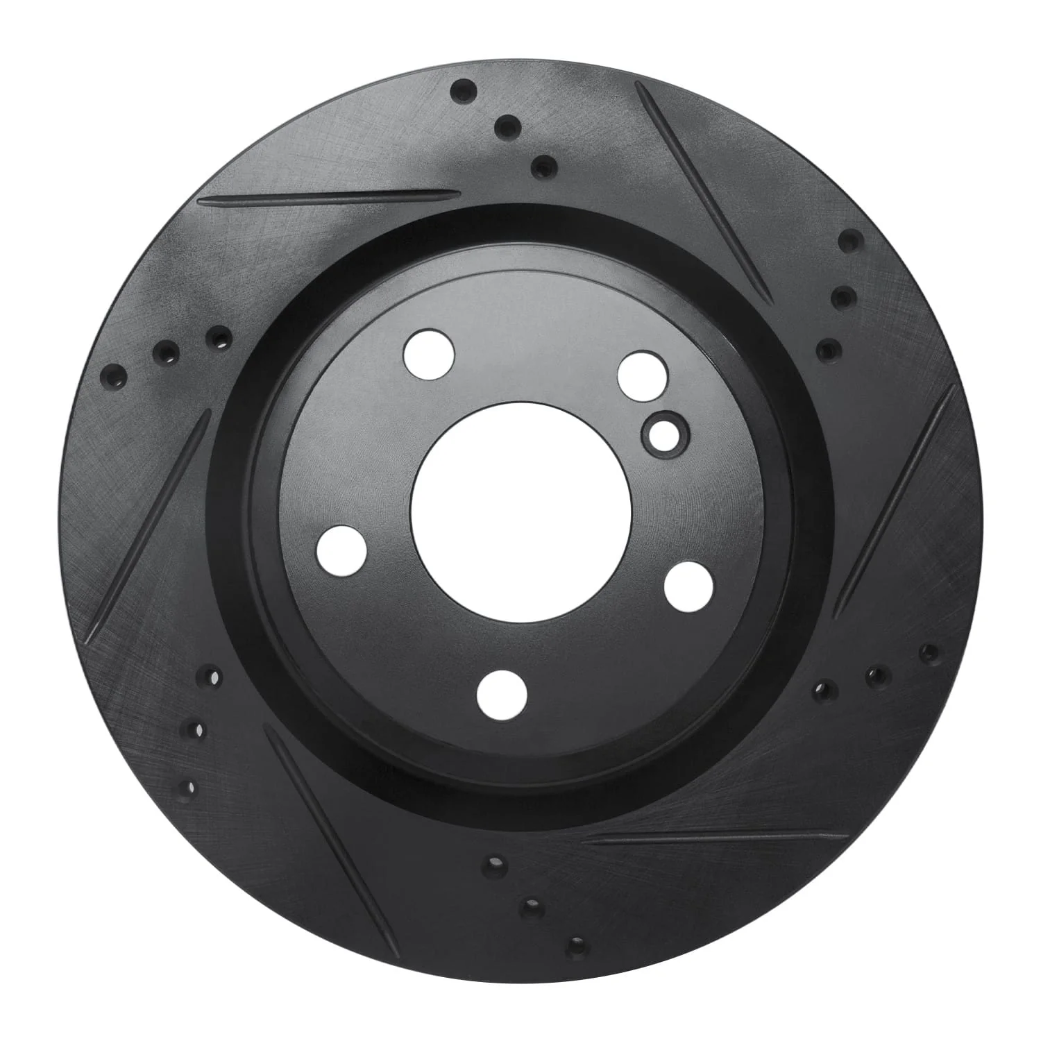 R1 Concepts 14-19 Mercedes-Benz CLA250 Rear Right Drilled & Slotted Black Brake Rotor