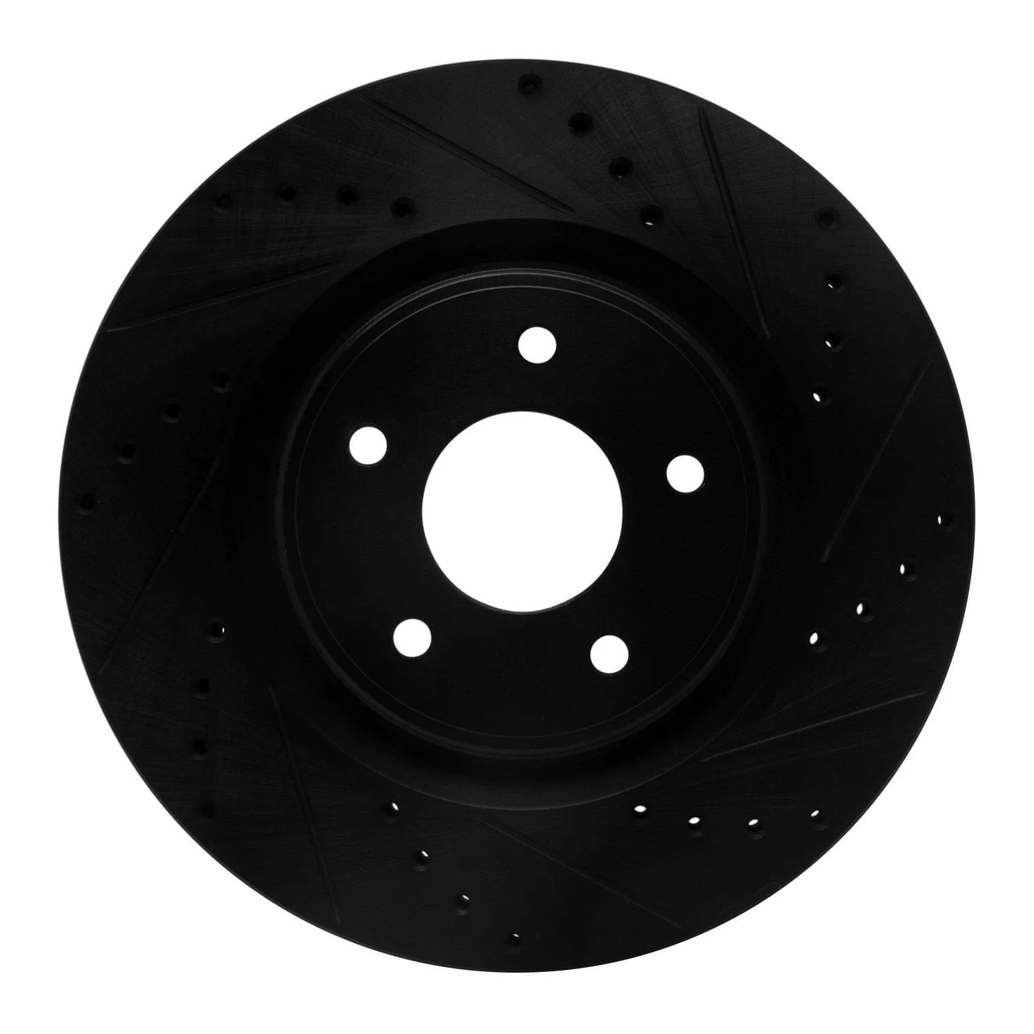 R1 Concepts 14-19 Nissan Rogue Front Right Drilled & Slotted Black Brake Rotor