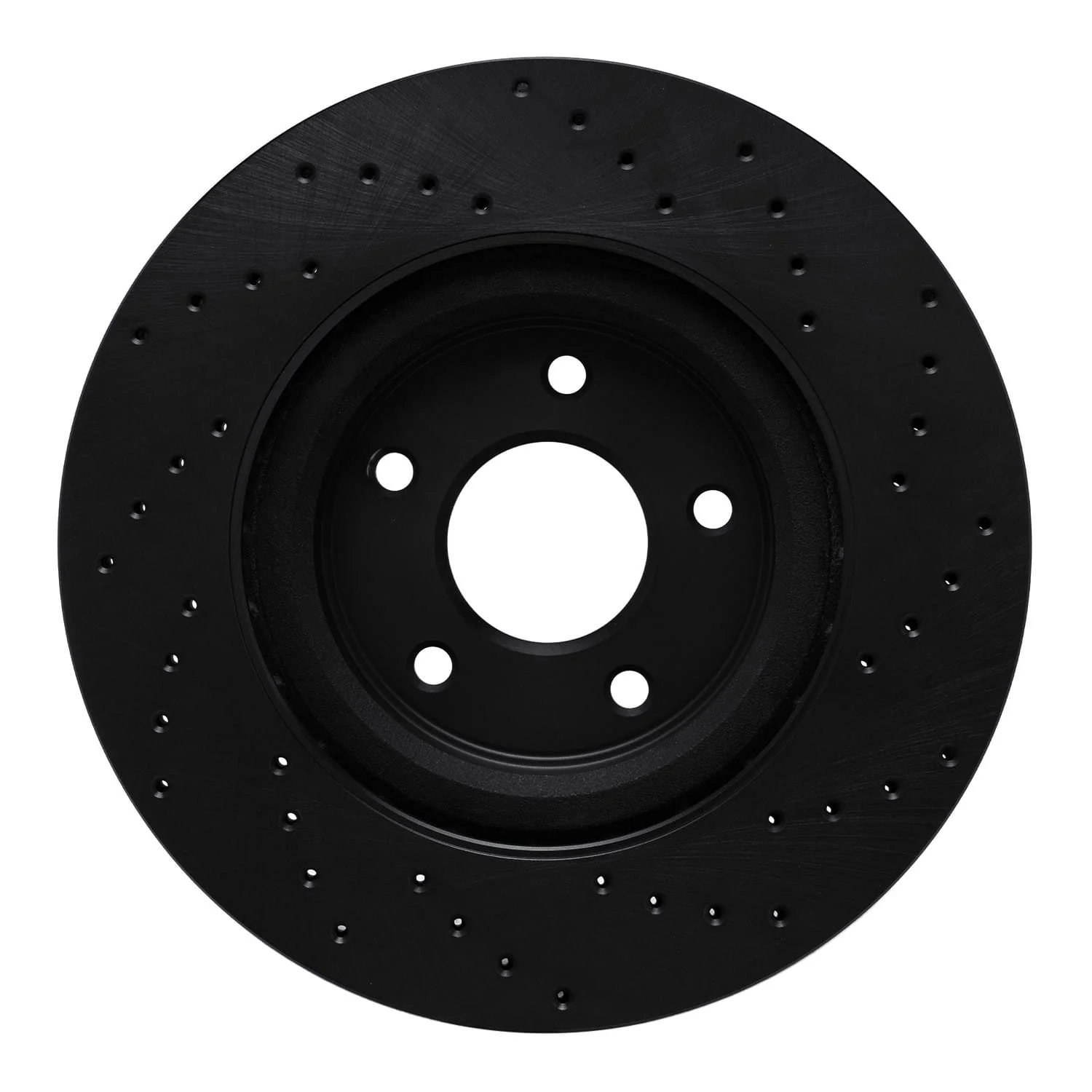 R1 Concepts 14-19 Nissan Rogue Hybrid Front Left Drilled Black Brake Rotor - Image 2