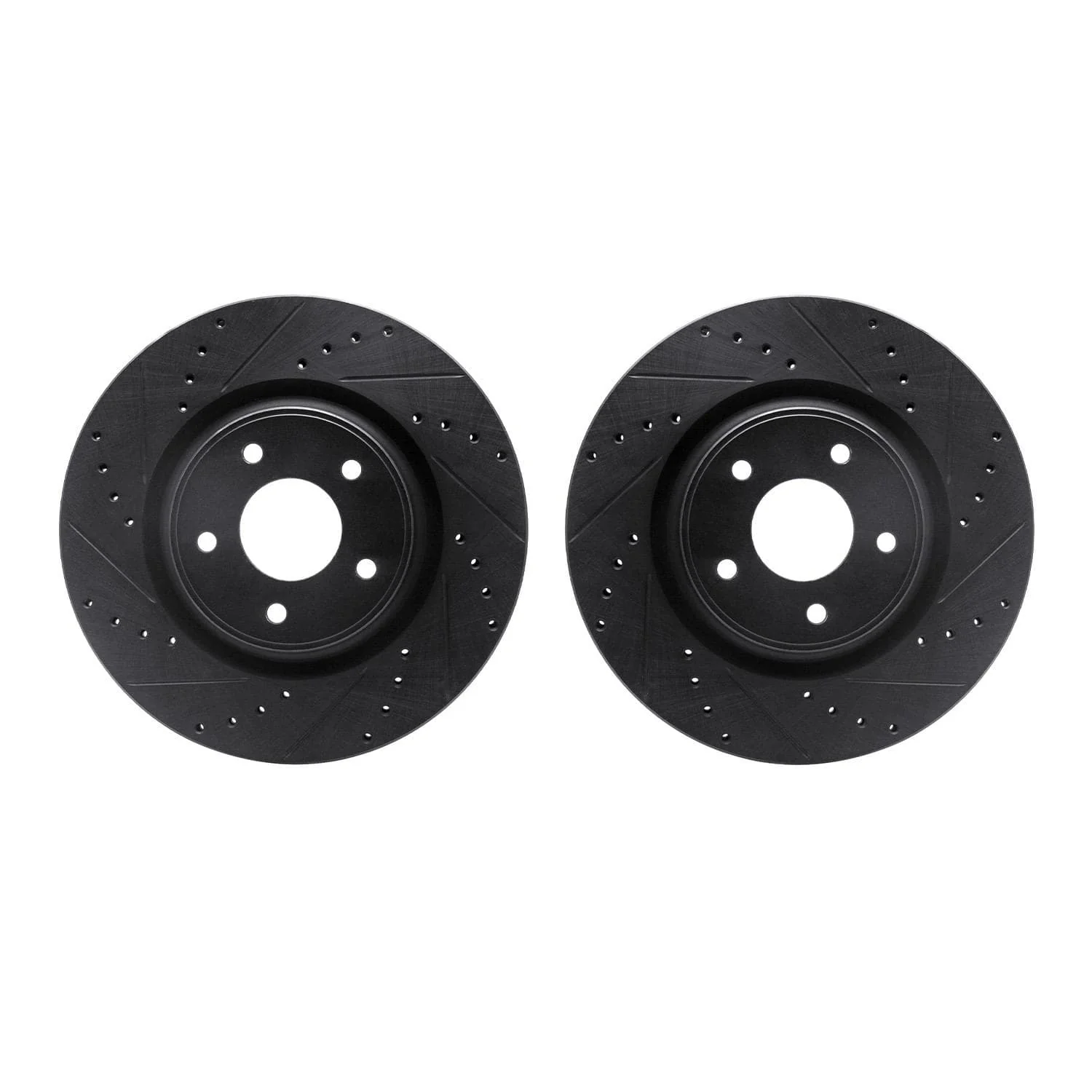 R1 Concepts 14-19 Nissan X-Trail Front Drilled & Slotted Black Brake Rotor Set