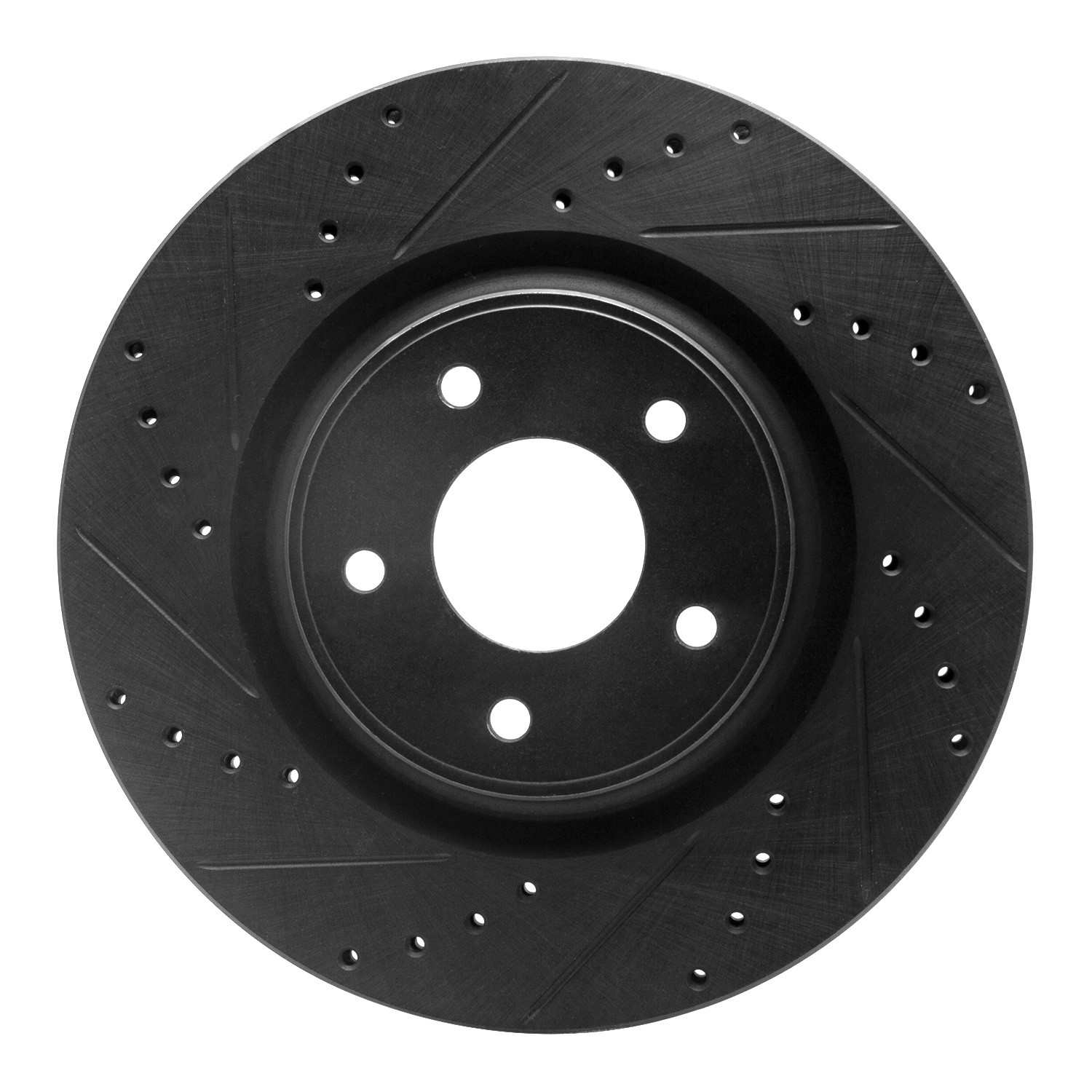 R1 Concepts 14-19 Nissan X-Trail (Mexico) Front Left Drilled & Slotted Black Brake Rotor