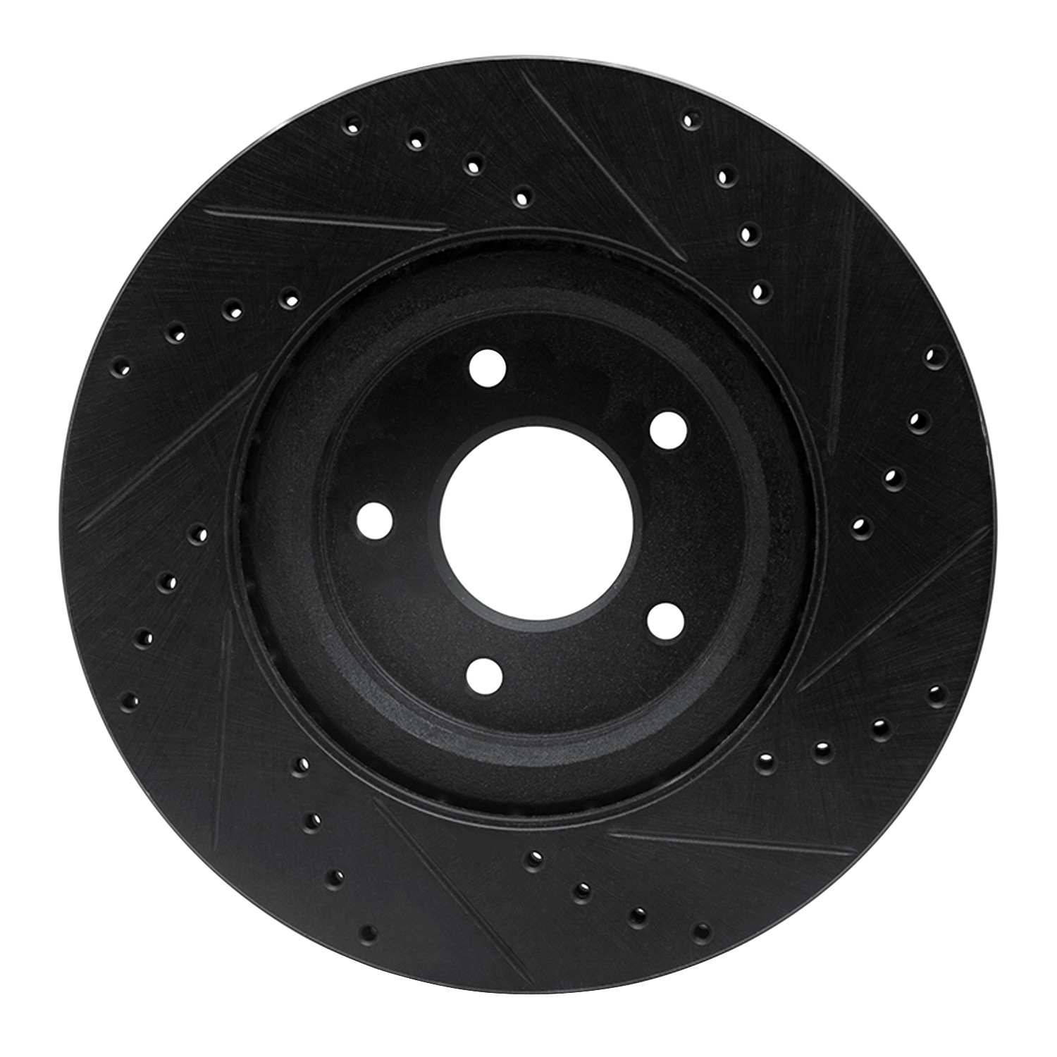 R1 Concepts 14-19 Nissan X-Trail (Mexico) Front Left Drilled & Slotted Black Brake Rotor - Image 2