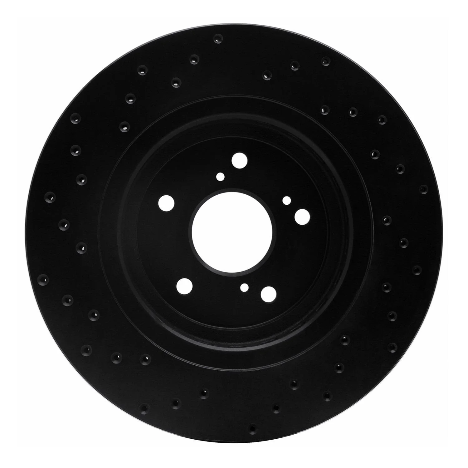 R1 Concepts 14-20 Acura MDX Front Right Drilled Black Brake Rotor - Image 2