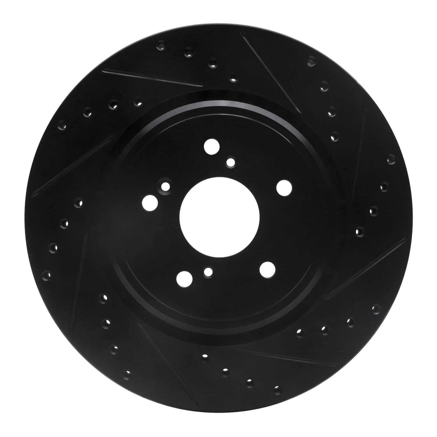 R1 Concepts 14-20 Acura MDX Front Right Drilled & Slotted Black Brake Rotor