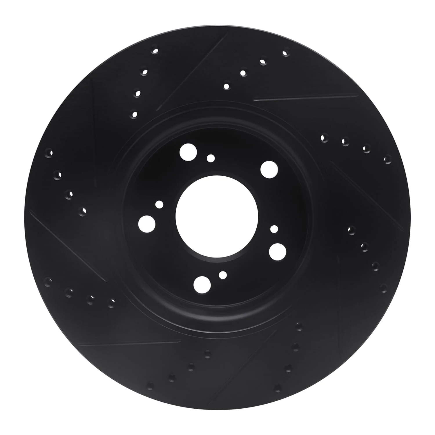 R1 Concepts 14-20 Acura RLX Front Right Drilled & Slotted Black Brake Rotor - Image 2