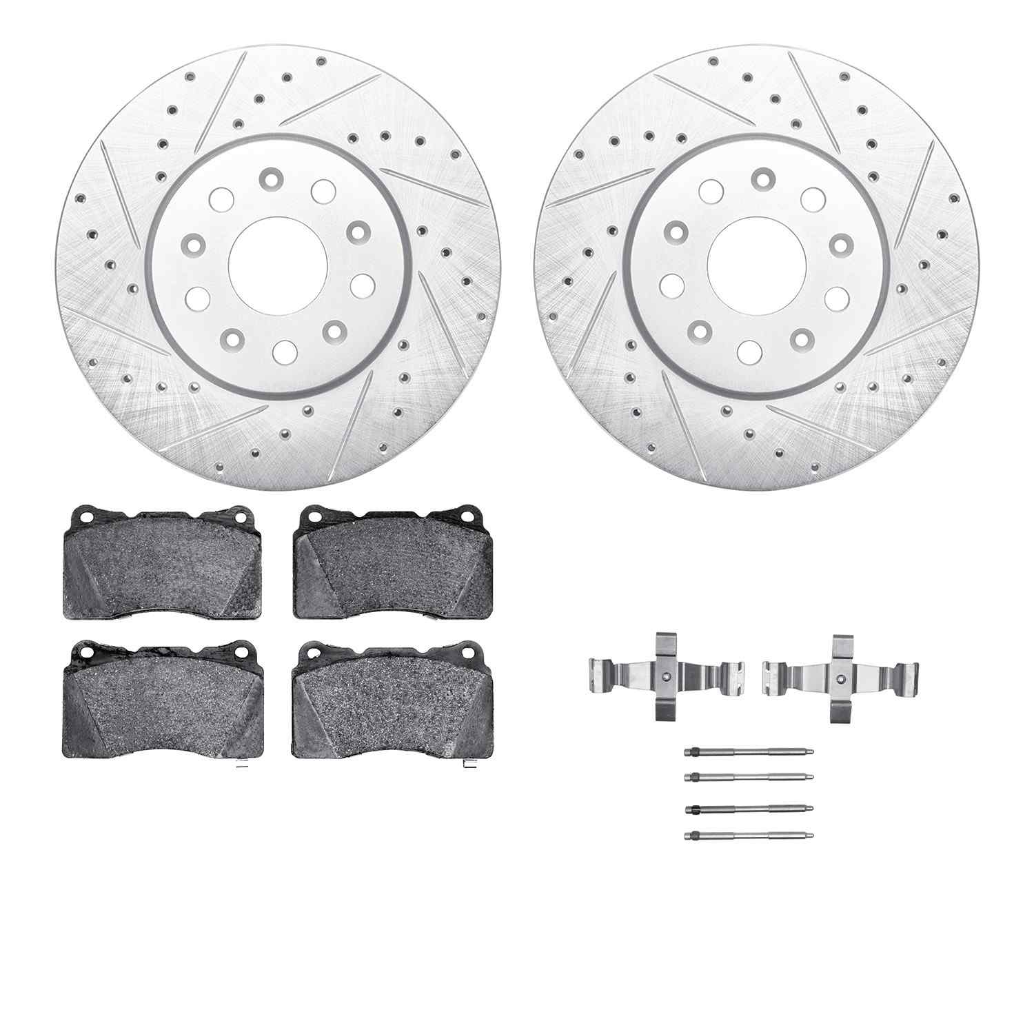 R1 Concepts 14-20 Cadillac CT6 Front Drill/Slot Silver Rotors w/Euro Ceramic Pads