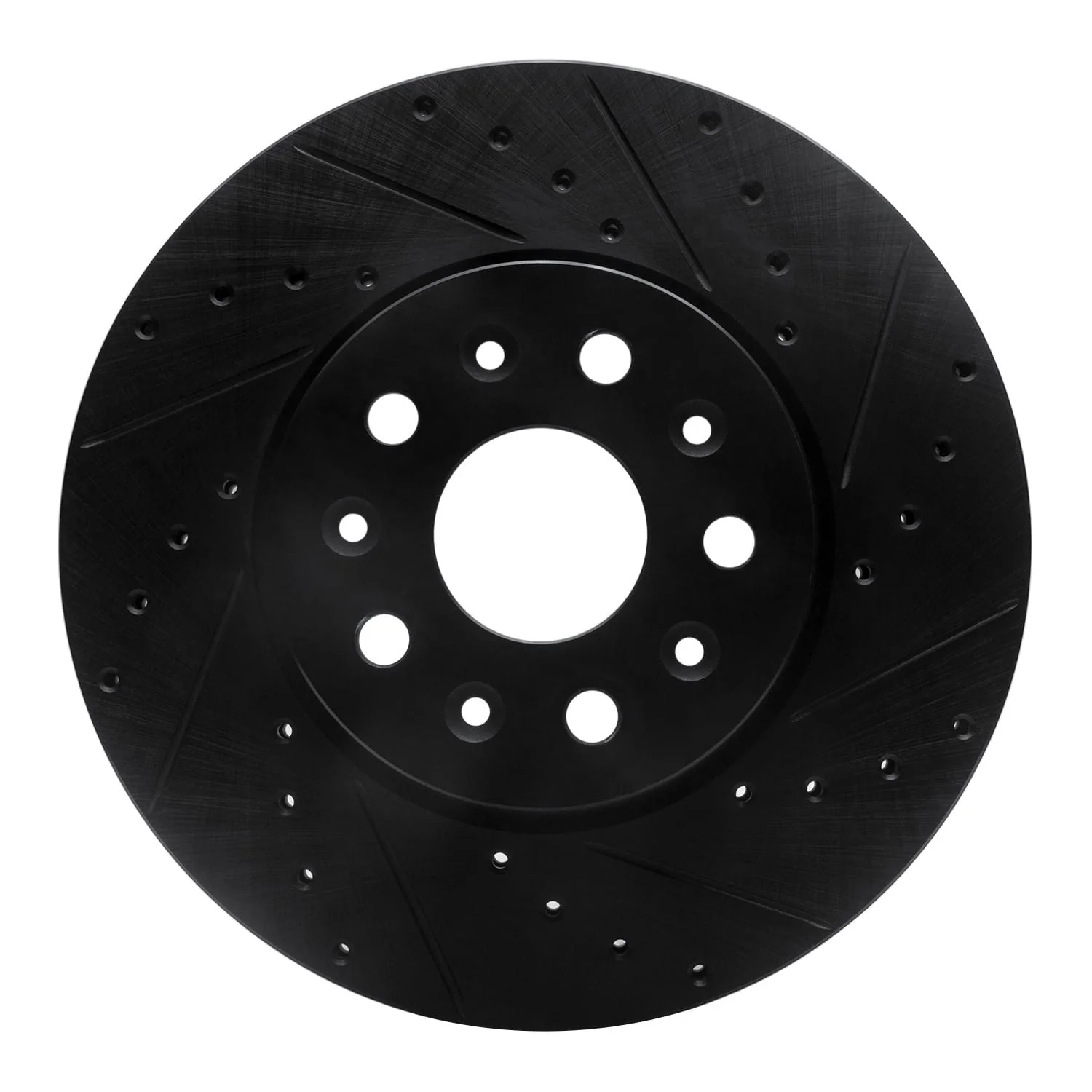 R1 Concepts 14-20 Cadillac CT6 Front Right Drilled & Slotted Black Brake Rotor