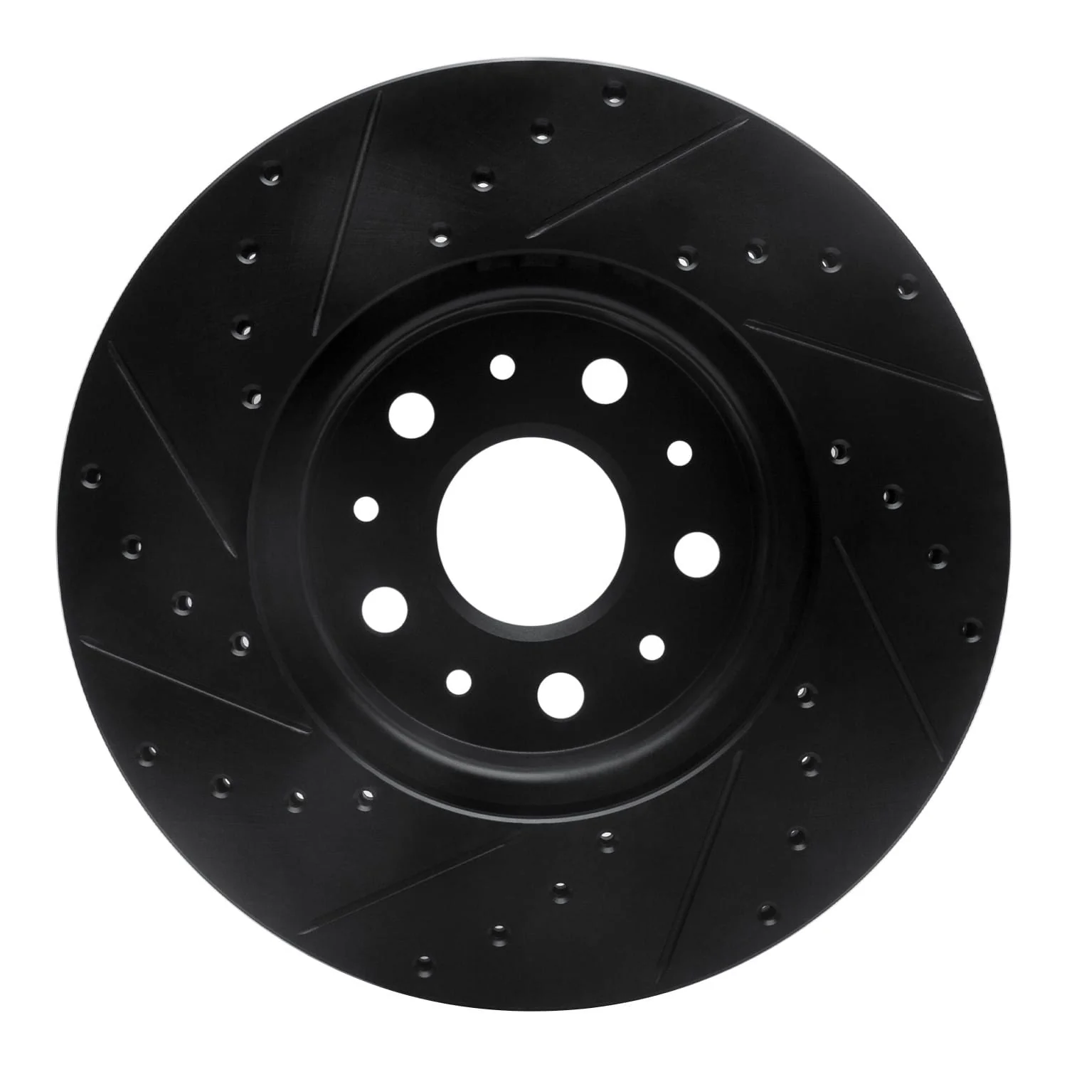 R1 Concepts 14-20 Cadillac CT6 Front Right Drilled & Slotted Black Brake Rotor - Image 2