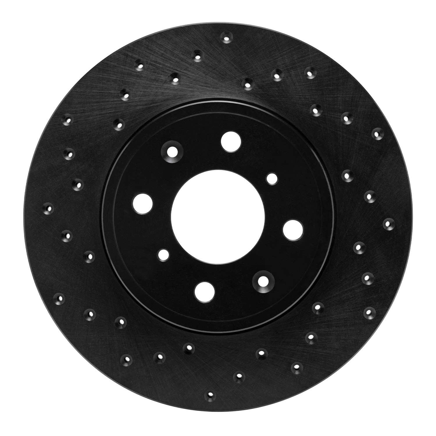 R1 Concepts 14-20 Honda Fit (Mexico) Front Left Drilled Black Brake Rotor