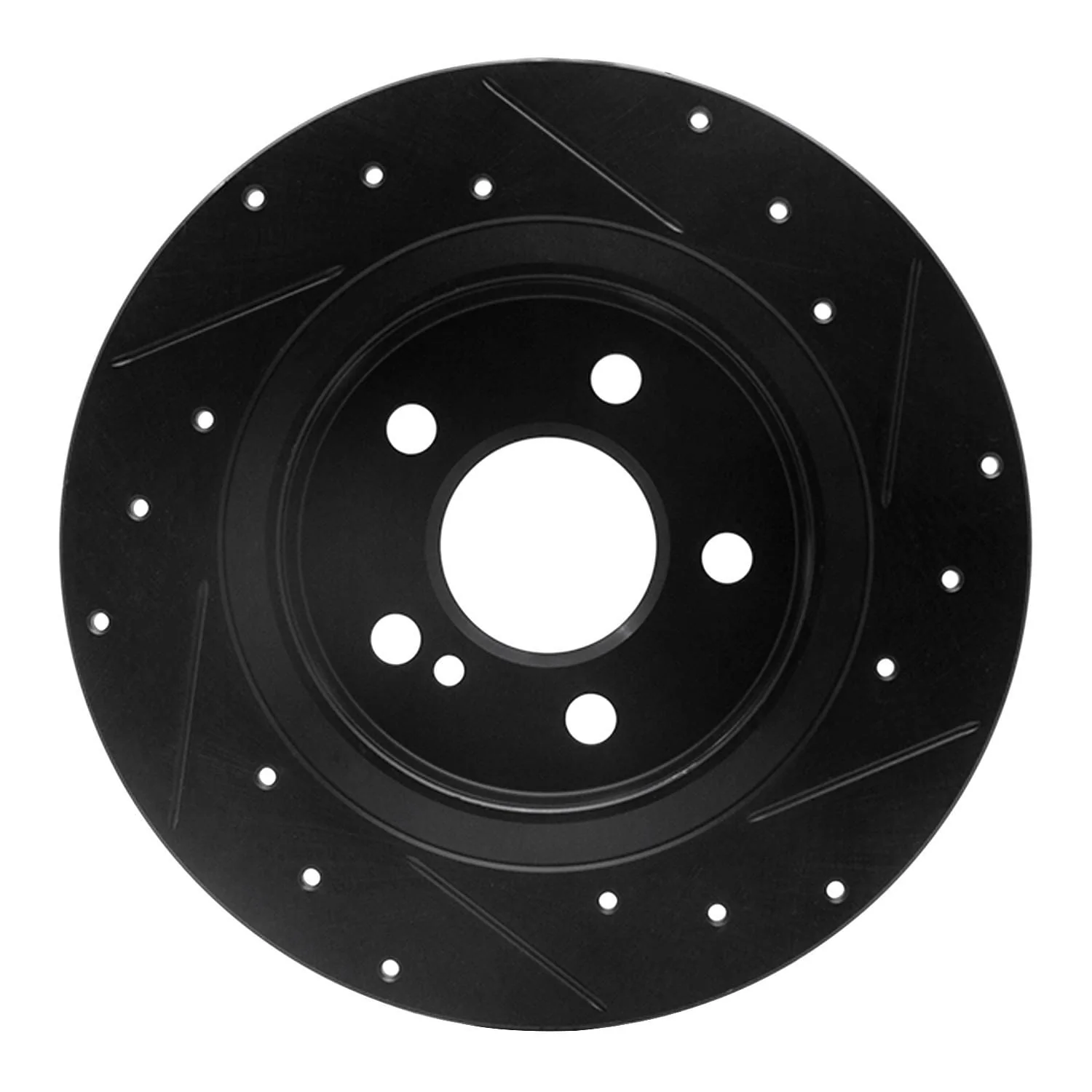 R1 Concepts 14-20 Infiniti QX30 Rear Left Drilled & Slotted Black Brake Rotor - Image 2