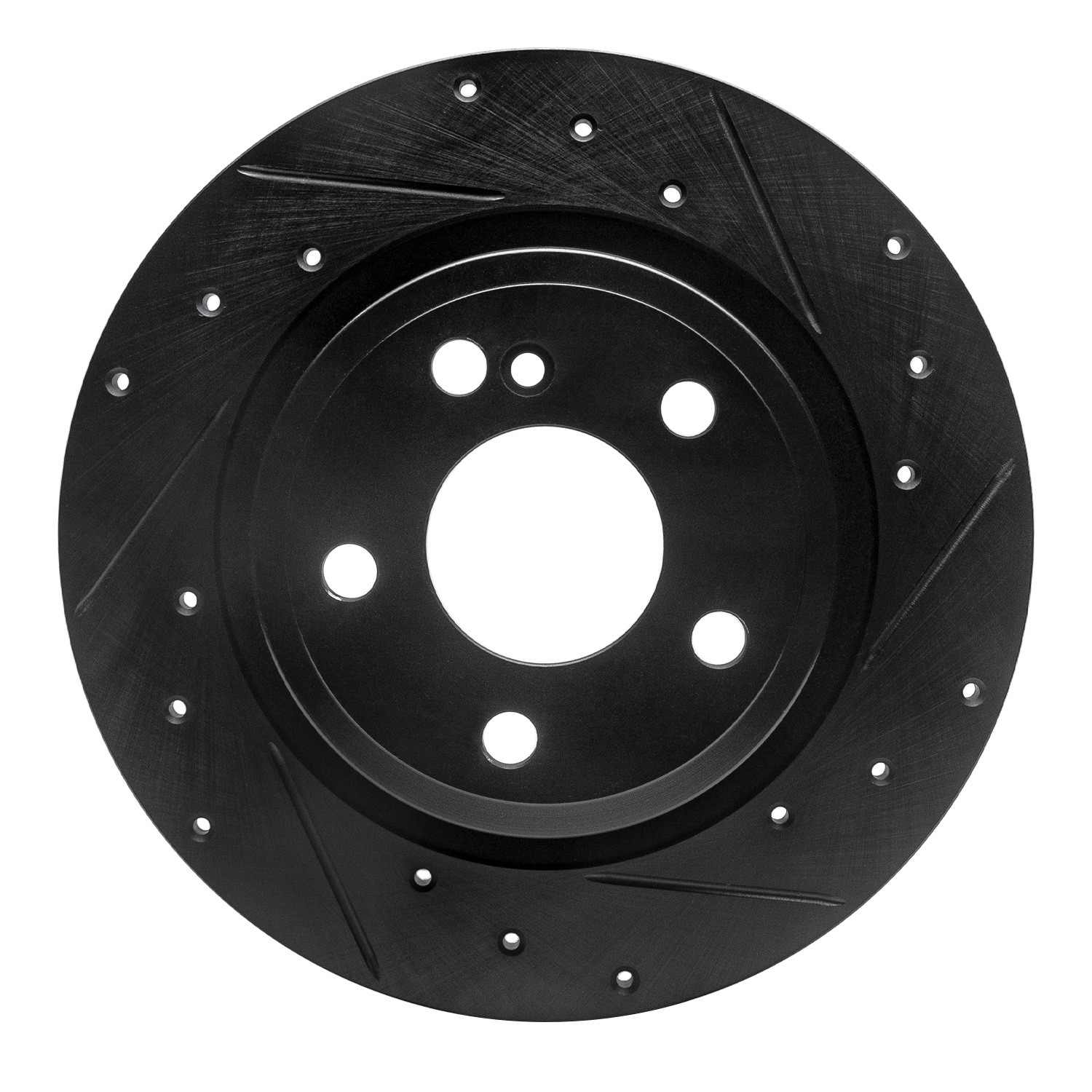 R1 Concepts 14-20 Infiniti QX30 Rear Right Drilled & Slotted Black Brake Rotor