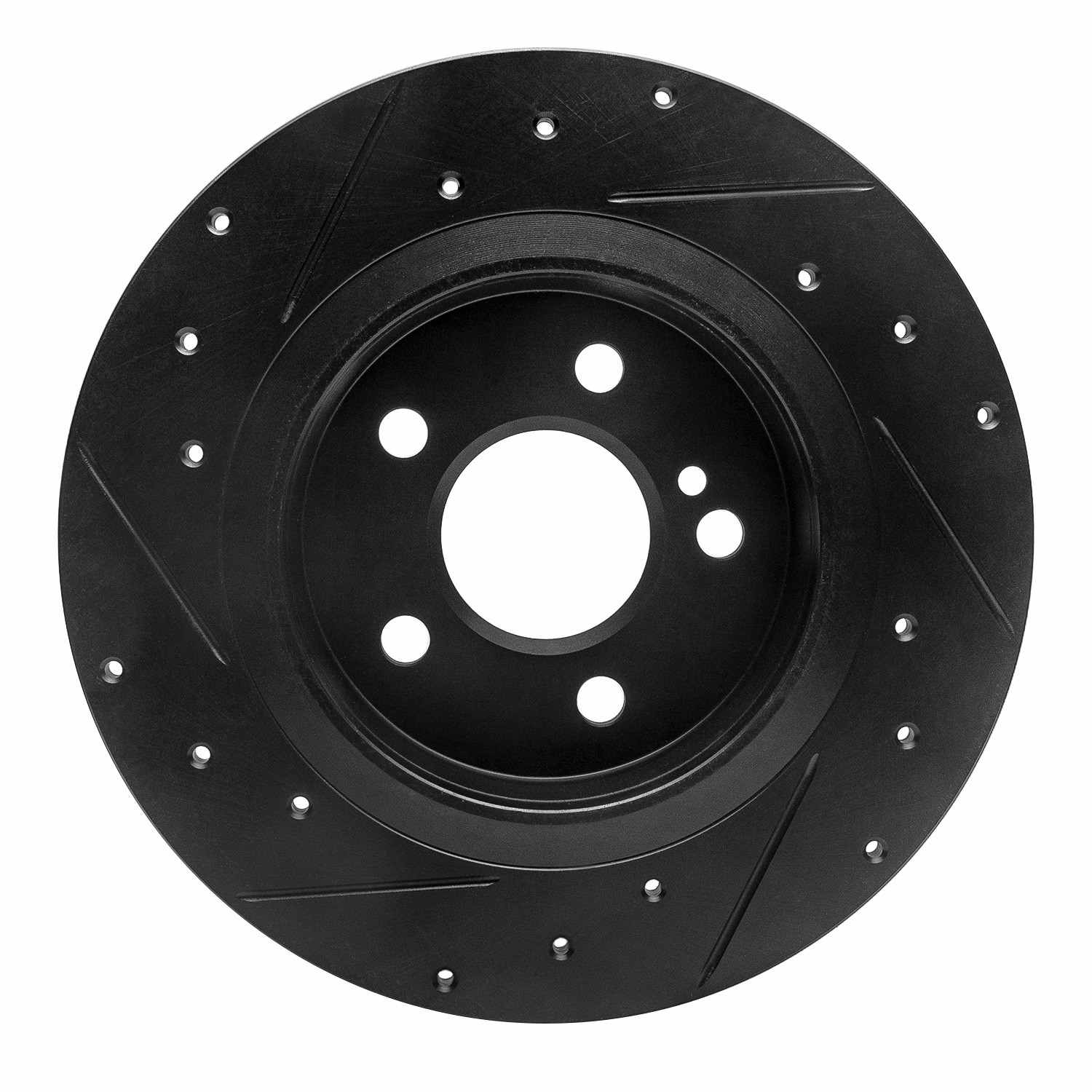 R1 Concepts 14-20 Infiniti QX30 Rear Right Drilled & Slotted Black Brake Rotor - Image 2