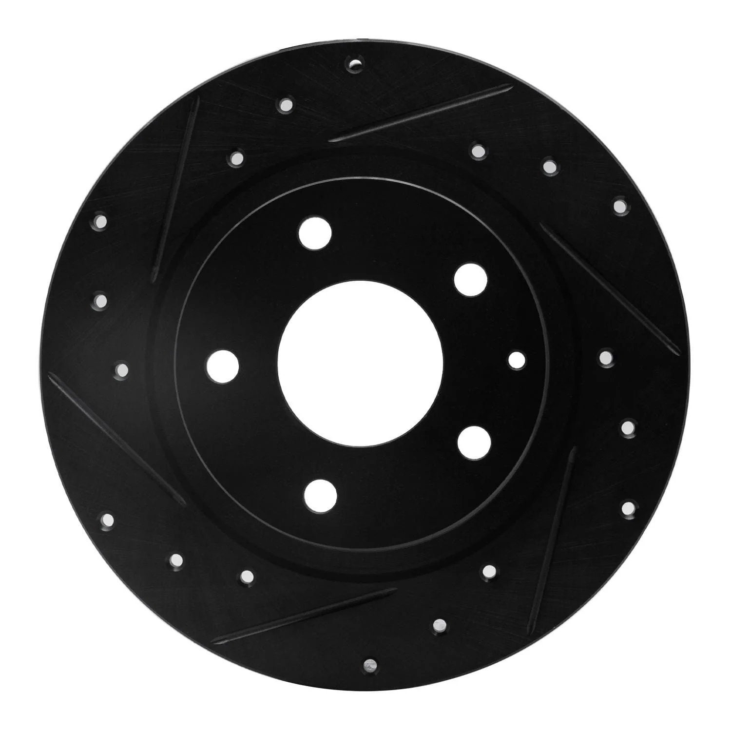 R1 Concepts 14-21 Mazda 6 Rear Left Drilled & Slotted Black Brake Rotor
