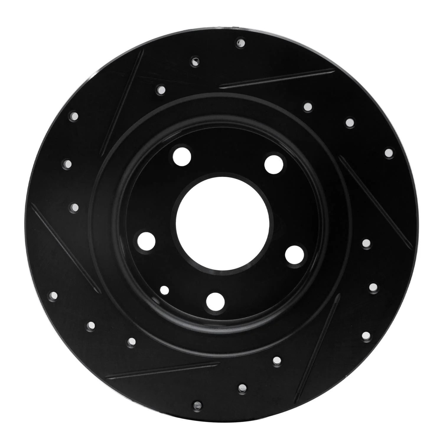 R1 Concepts 14-21 Mazda 6 Rear Right Drilled & Slotted Black Brake Rotor - Image 2