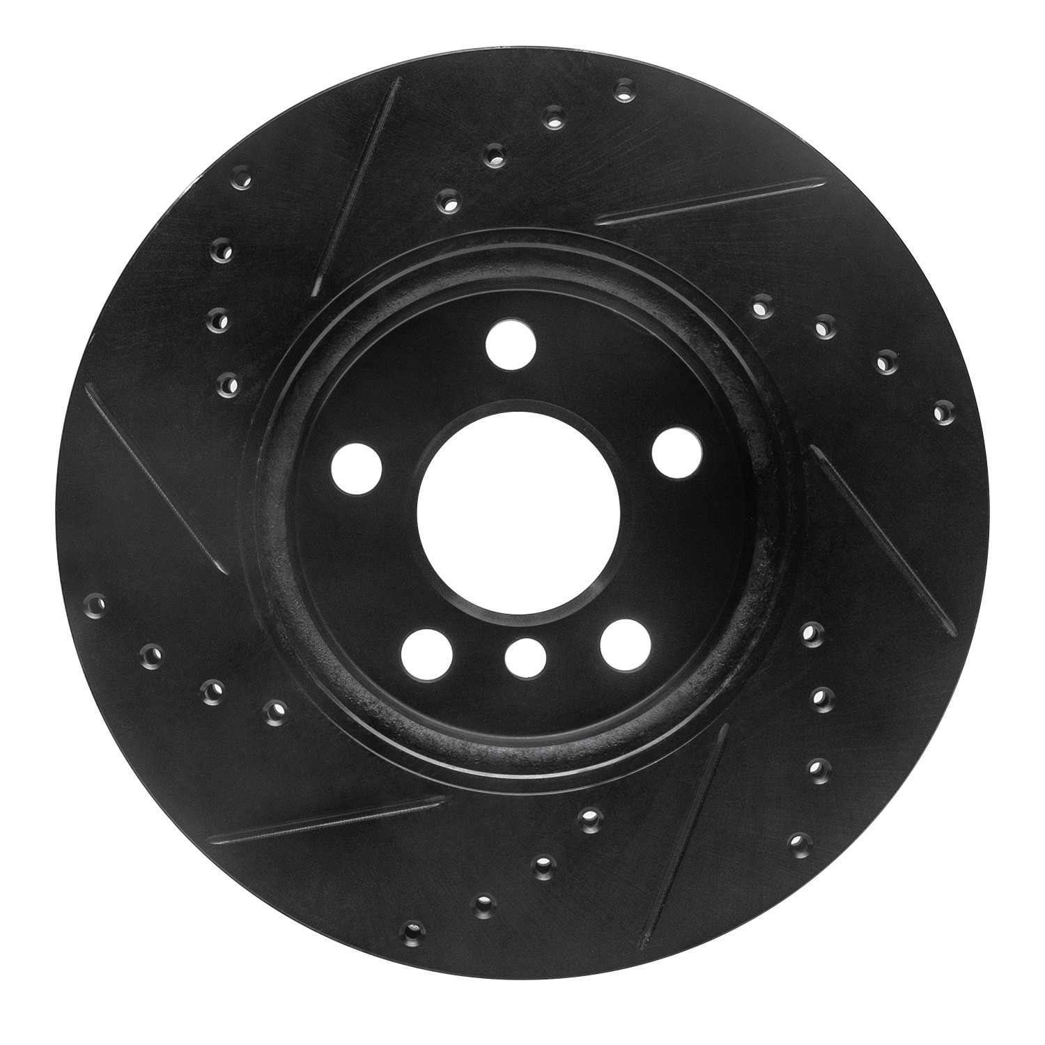 R1 Concepts 14-21 Mini Cooper Clubman Front Right Drilled & Slotted Black Brake Rotor - Image 2
