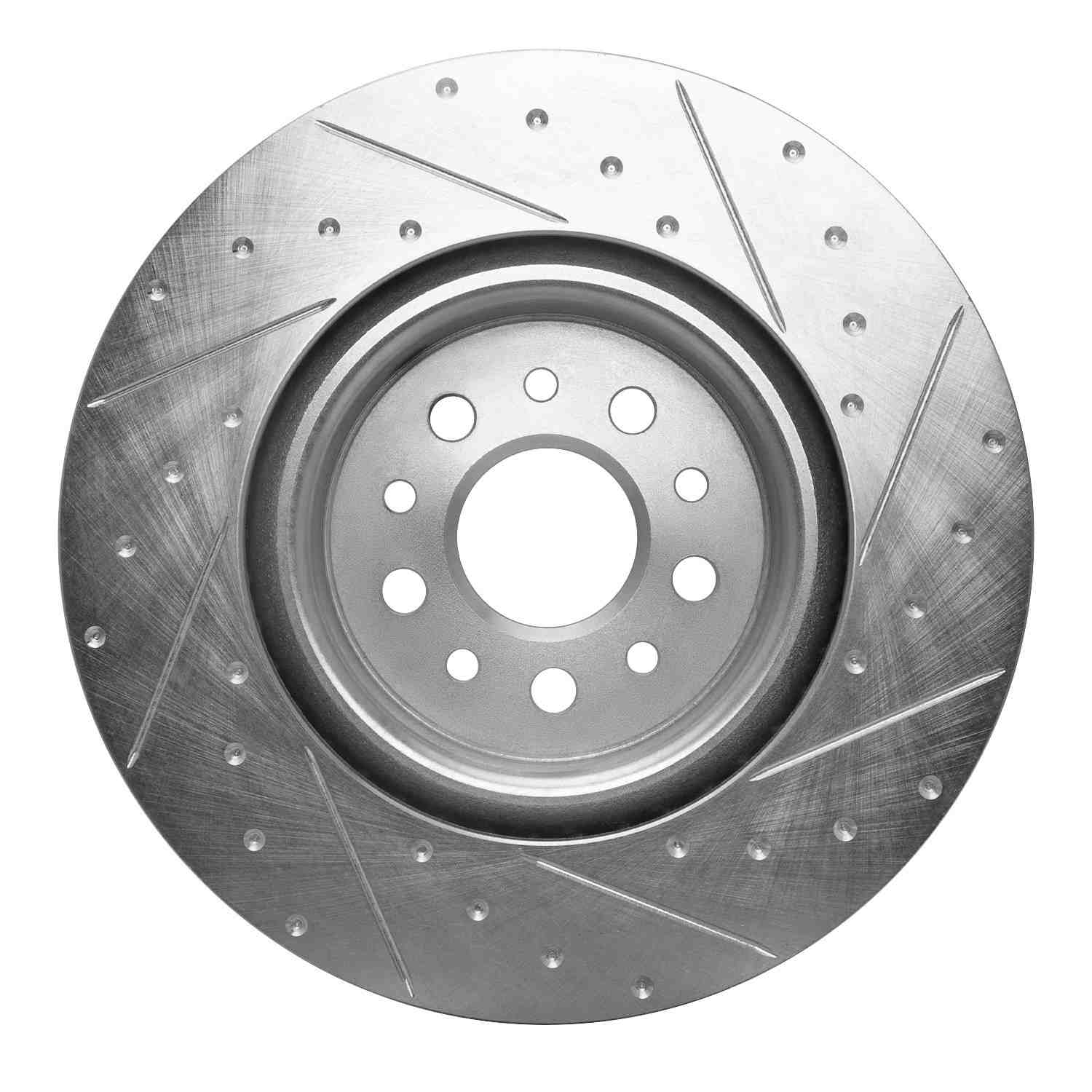R1 Concepts 14-22 Maserati Ghibli Front Left Drilled & Slotted Silver Brake Rotor - Image 2