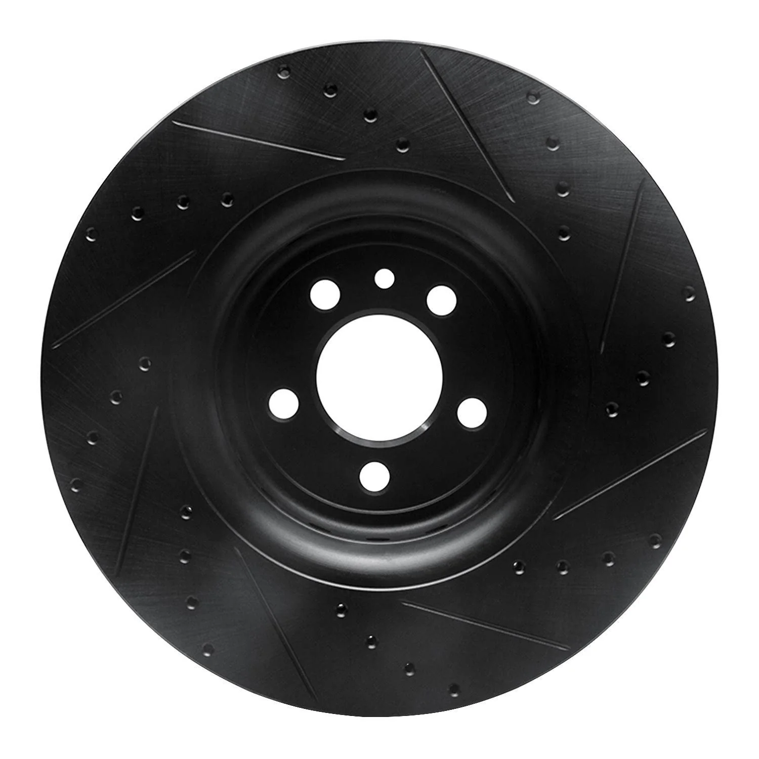 R1 Concepts 14-23 Dodge Charger Front Left Drilled & Slotted Black Brake Rotor - Image 2
