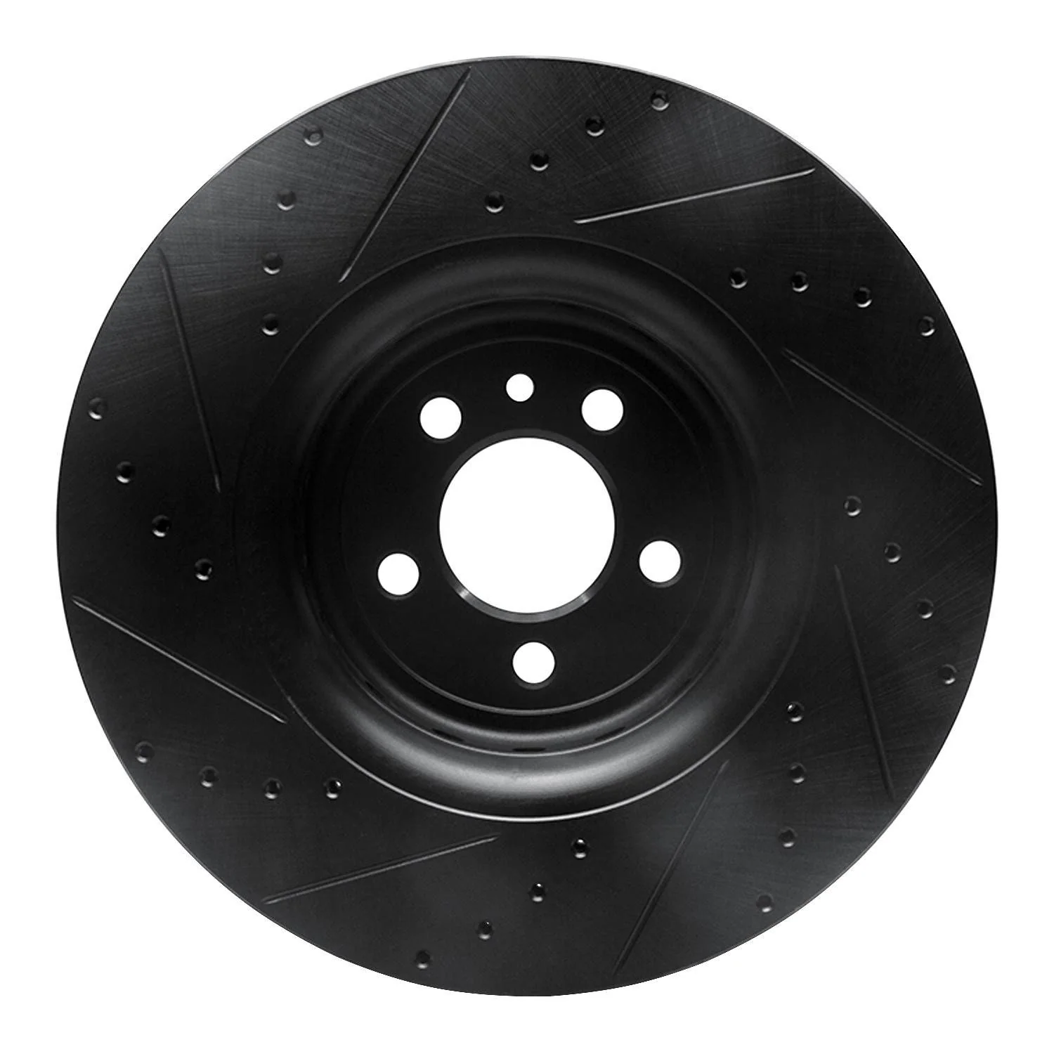 R1 Concepts 14-23 Dodge Charger Front Right Drilled & Slotted Black Brake Rotor - Image 2