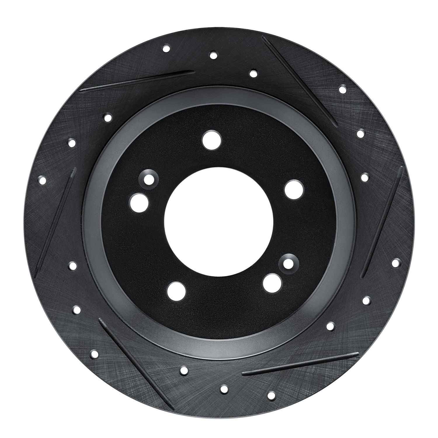 R1 Concepts 14-23 Hyundai Kona Rear Right Drilled & Slotted Black Brake Rotor