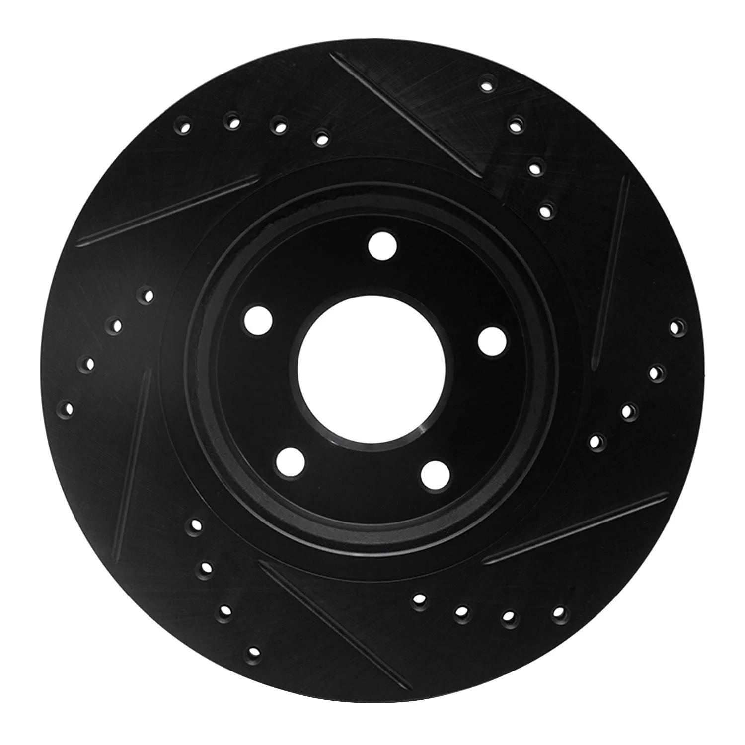 R1 Concepts 14-23 Nissan X-Trail (Mexico) Front Left Drilled & Slotted Black Brake Rotor - Image 2