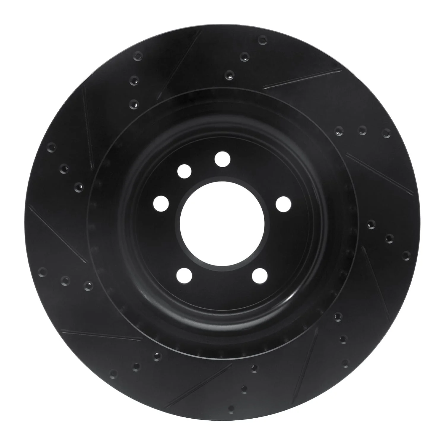 R1 Concepts 14-24 Land Rover Range Rover Sport Rear Right Drilled & Slotted Black Brake Rotor - Image 2