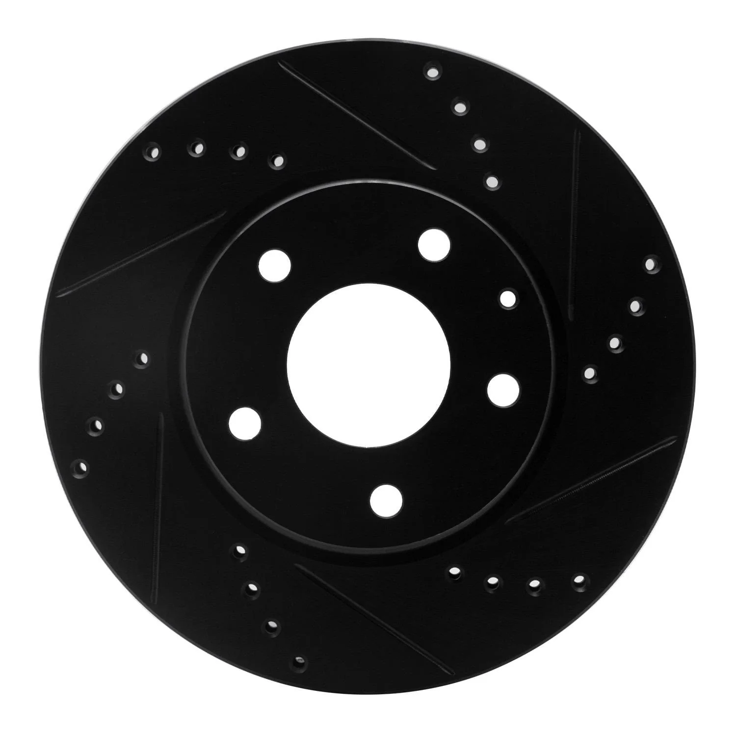 R1 Concepts 14-24 Mazda CX-3 Front Right Drilled & Slotted Black Brake Rotor