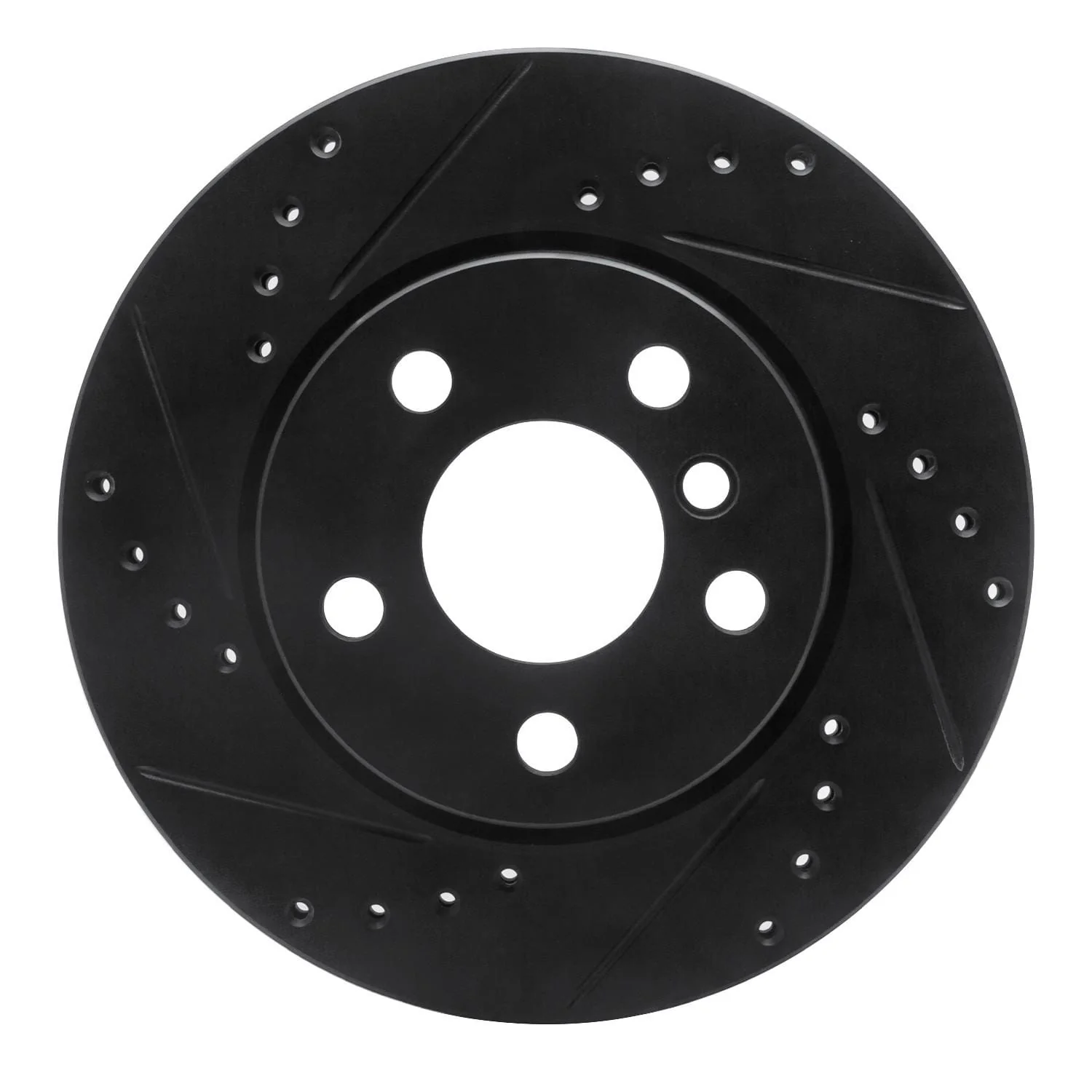 R1 Concepts 14-24 Mini Cooper (Excl Clubman) Front Left Drilled & Slotted Black Brake Rotor