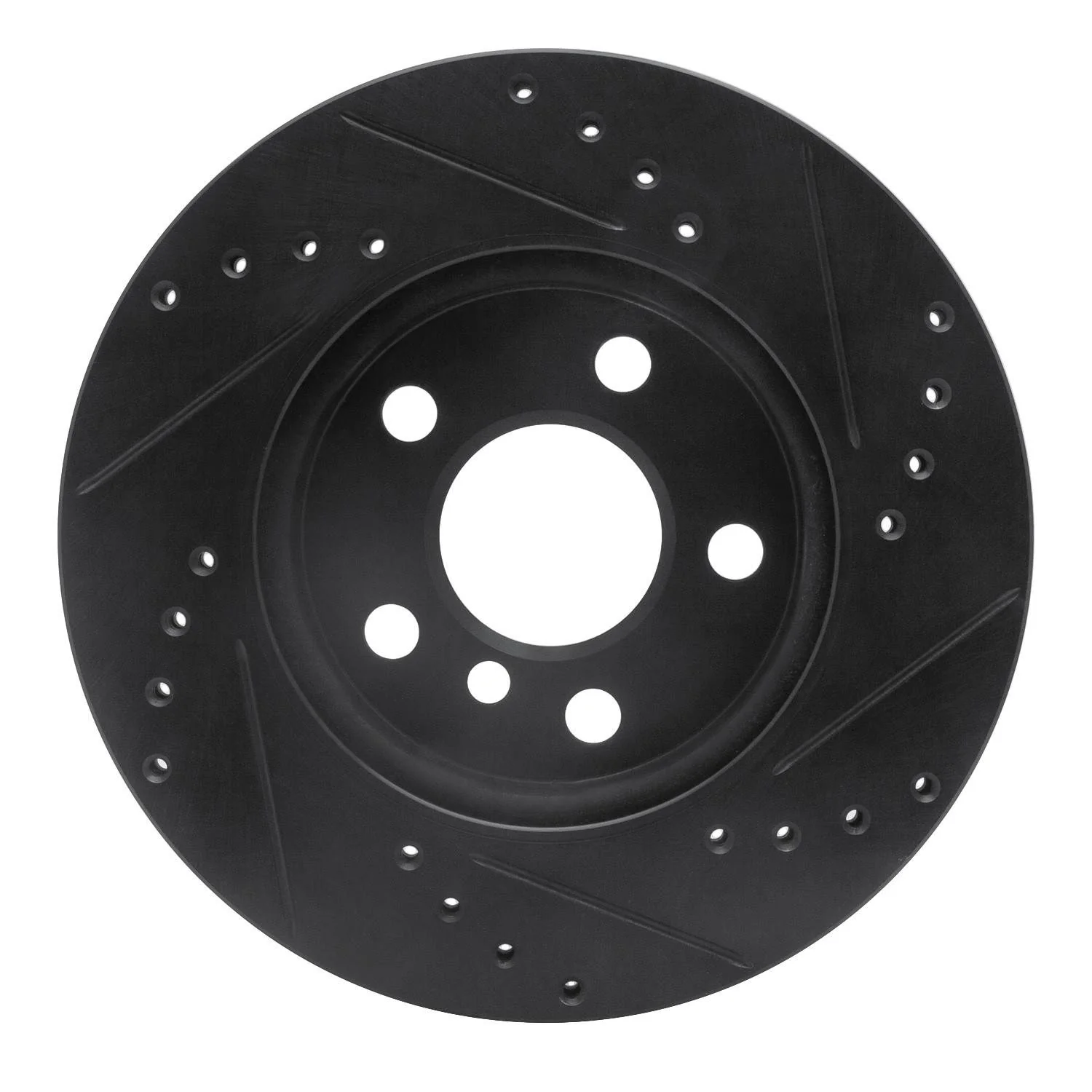 R1 Concepts 14-24 Mini Cooper (Excl Clubman) Front Left Drilled & Slotted Black Brake Rotor - Image 2