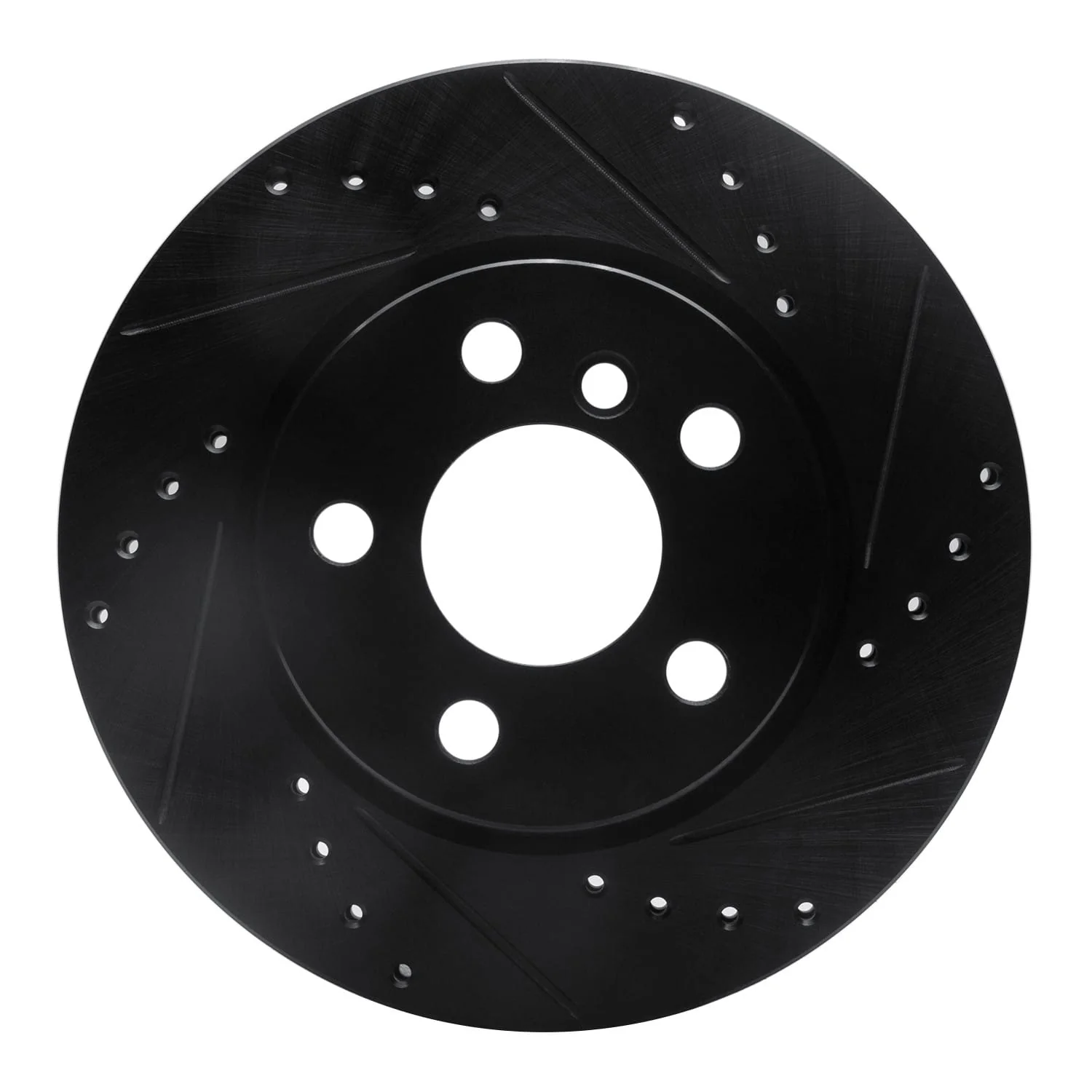 R1 Concepts 14-24 Mini Cooper (Excl Clubman) Front Right Drilled & Slotted Black Brake Rotor