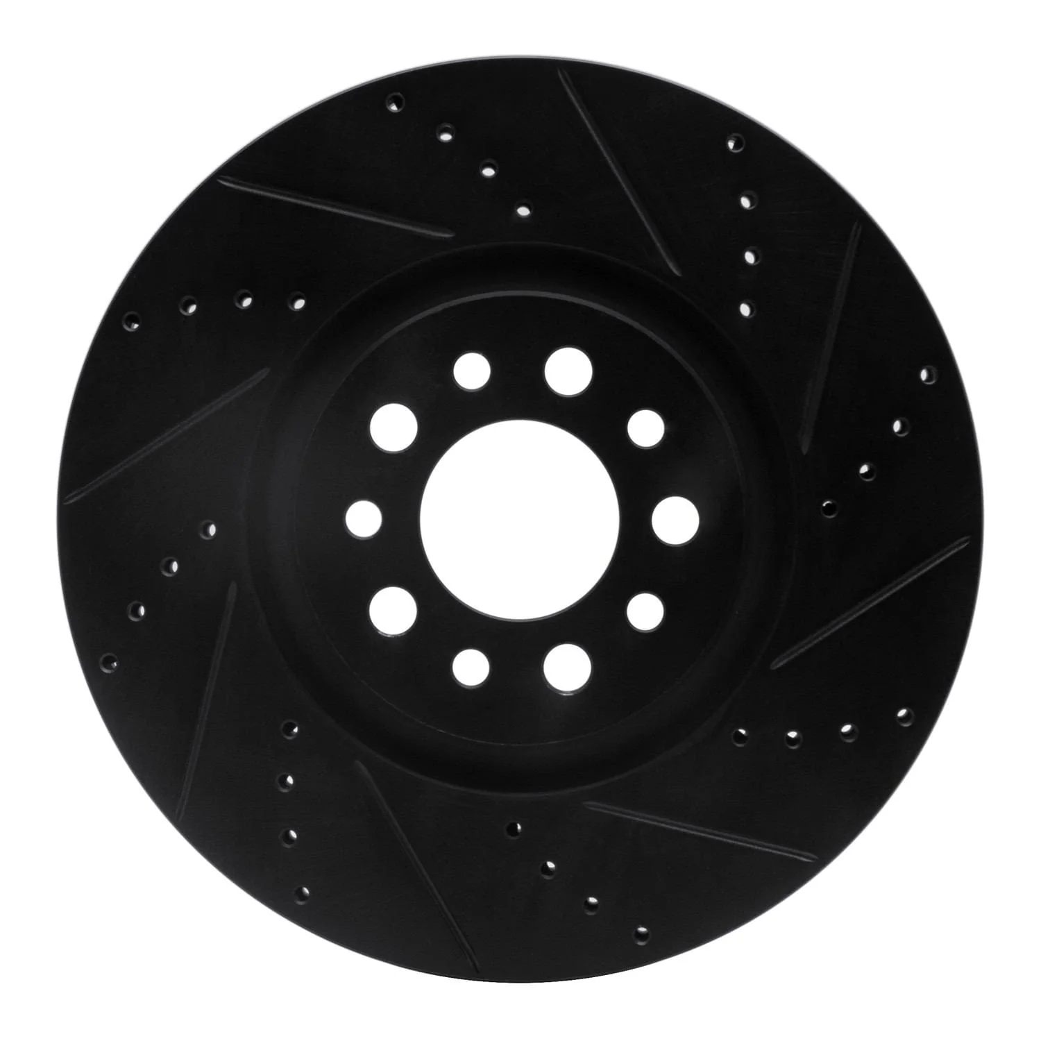 R1 Concepts 14-25 Alfa Romeo Tonale Front Right Drilled & Slotted Black Brake Rotor