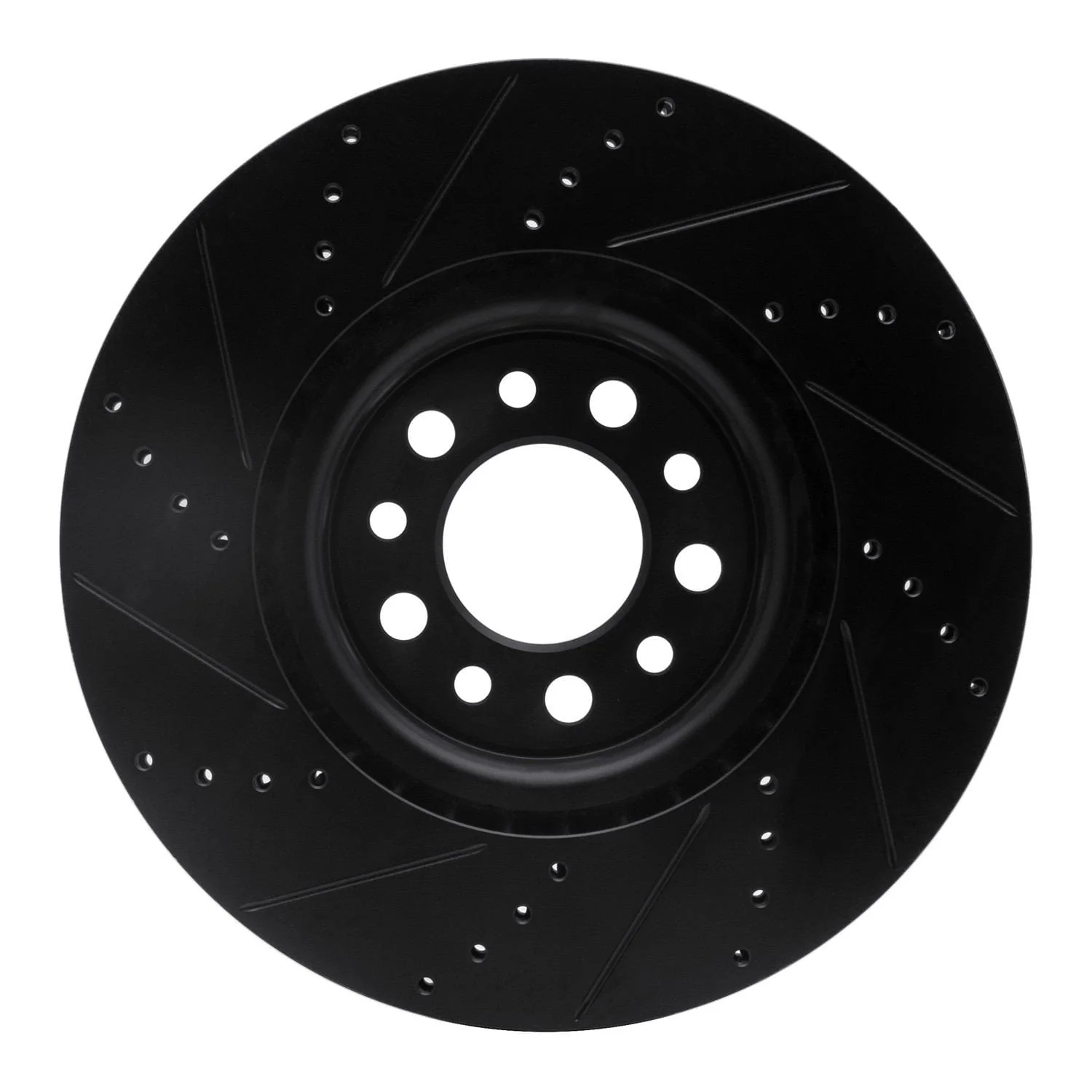 R1 Concepts 14-25 Alfa Romeo Tonale Front Right Drilled & Slotted Black Brake Rotor - Image 2