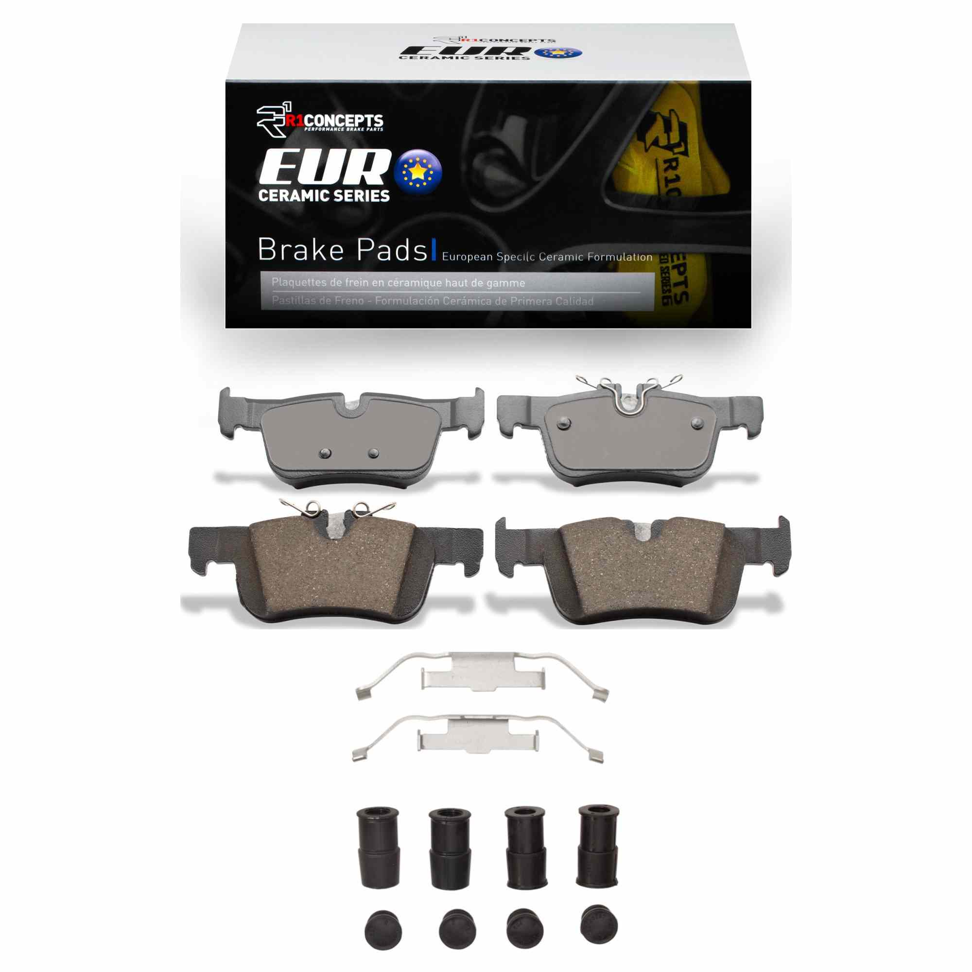 R1 Concepts 14-25 BMW i3 Rear Euro Ceramic Brake Pads & Hardware Kit