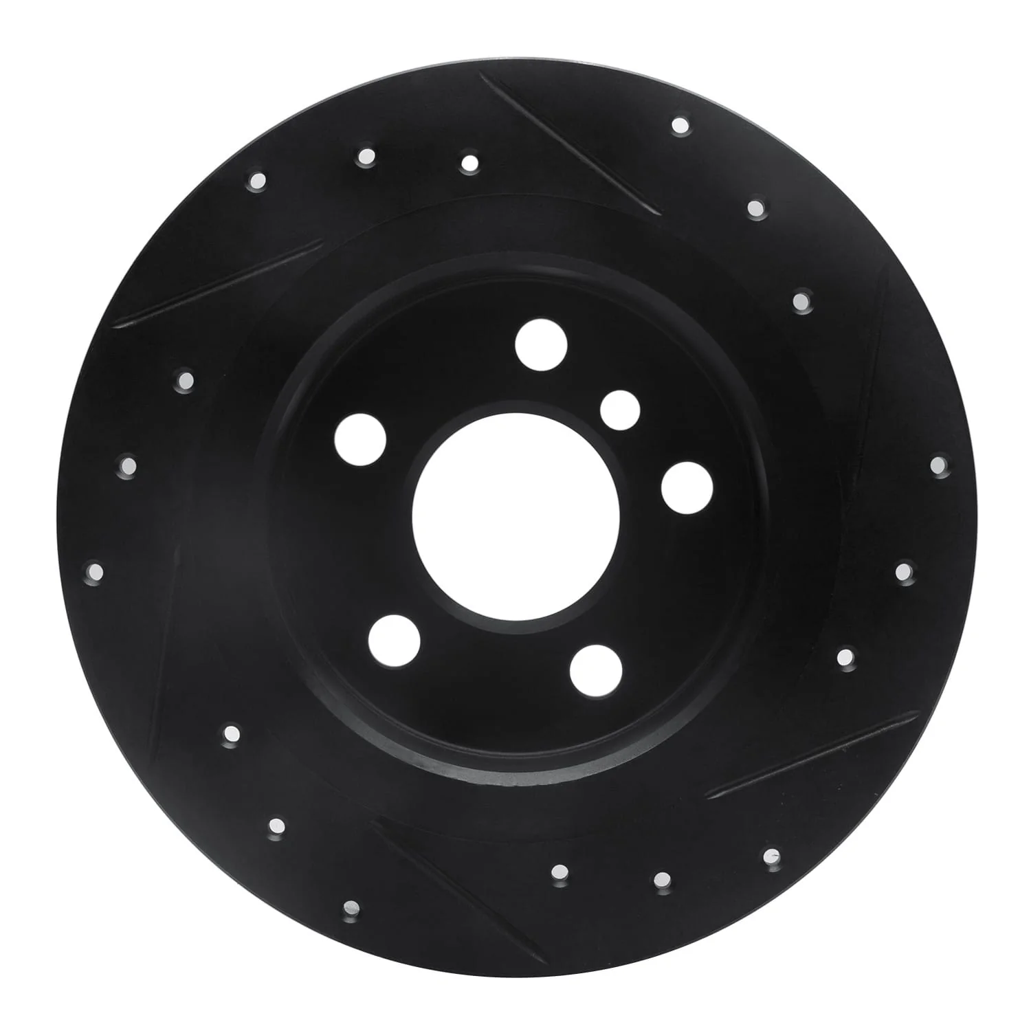 R1 Concepts 14-25 BMW i3 Rear Left Drilled & Slotted Black Brake Rotor - Image 2